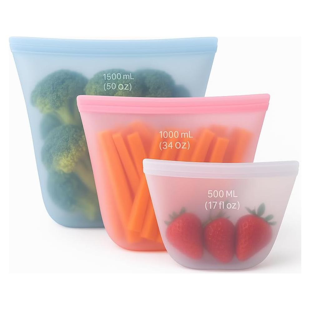 Set de 3 Bolsas de Almacenamiento de Silicona Genérico 502ml