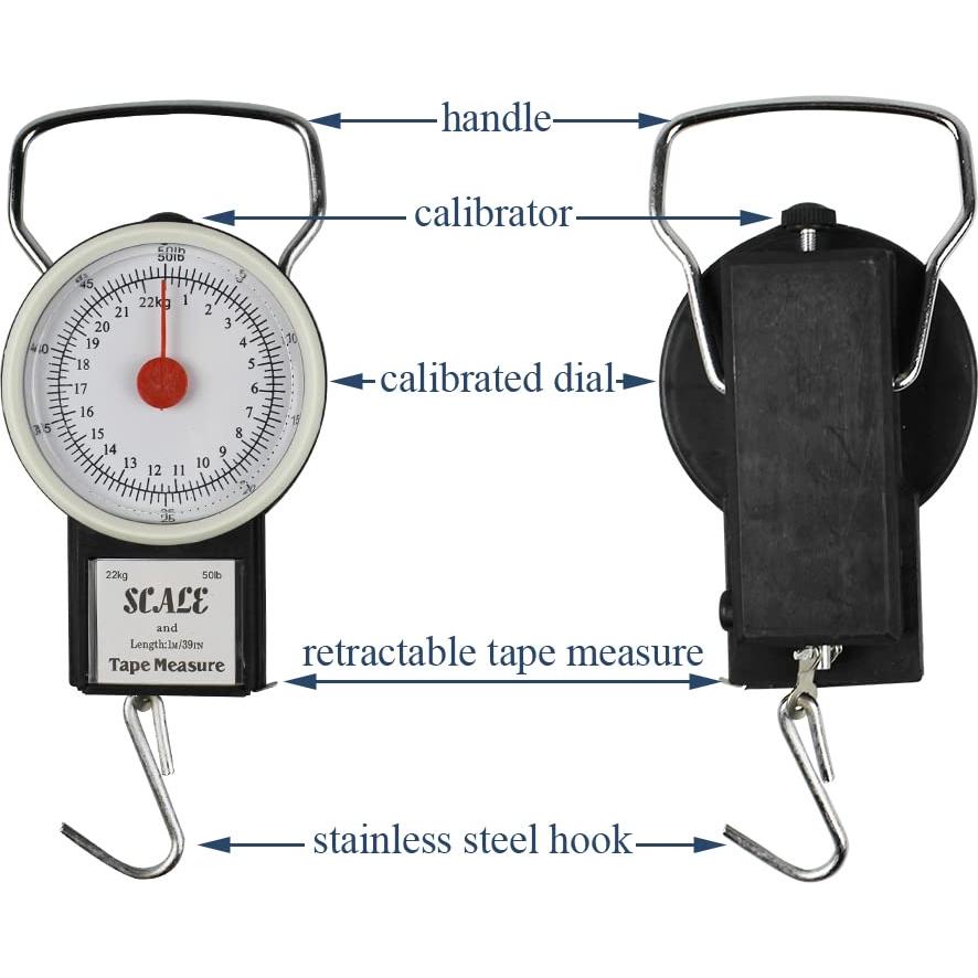 Báscula Colgante Mecánica Jasmine 36kg con Cinta Métrica