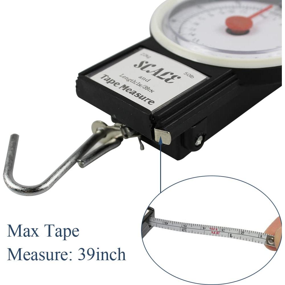 Báscula Colgante Mecánica Jasmine 36kg con Cinta Métrica