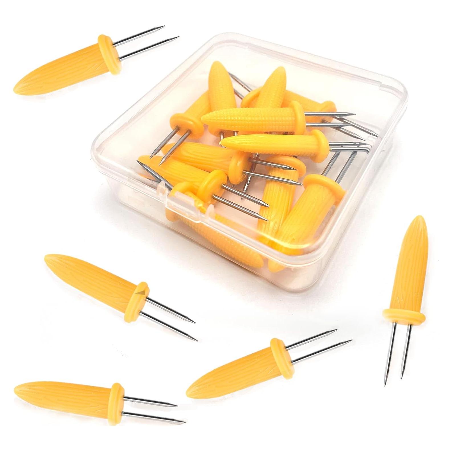 24 Sujetadores de Maíz Acero Inoxidable Delphinus 6.1 cm