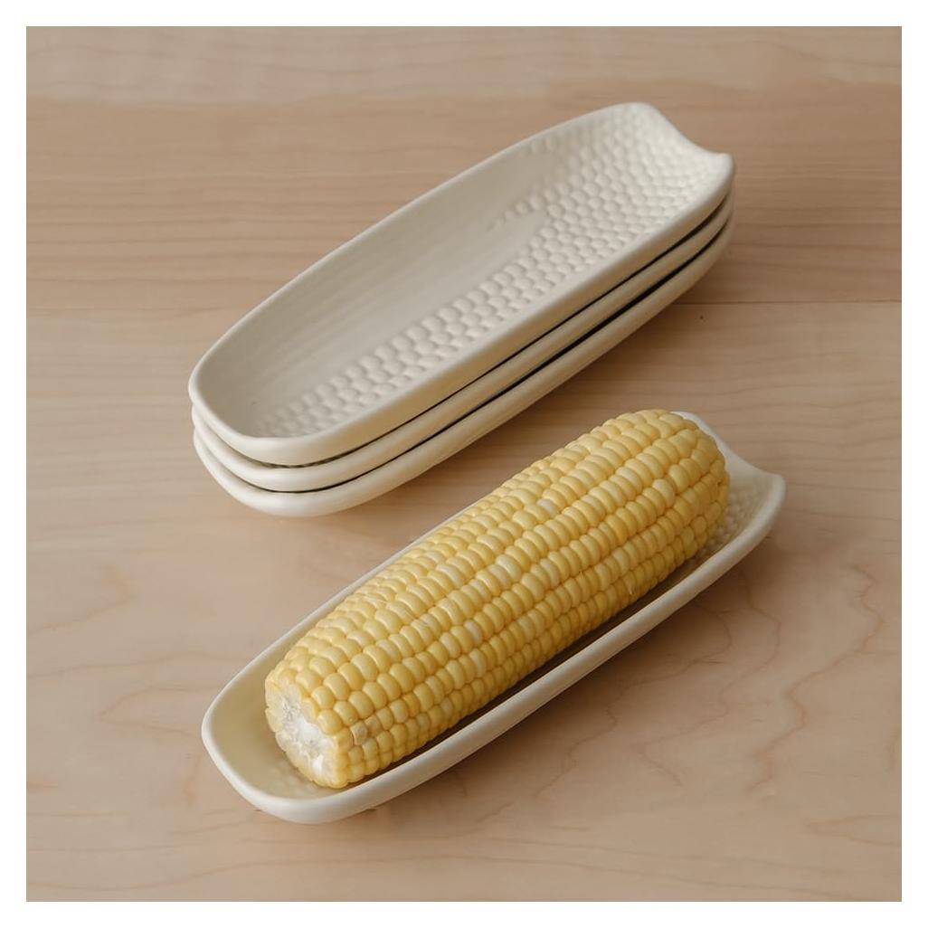 Soportes de Mazorcas de Maíz WENSHUO Cerámica 23x8cm Crema Mate