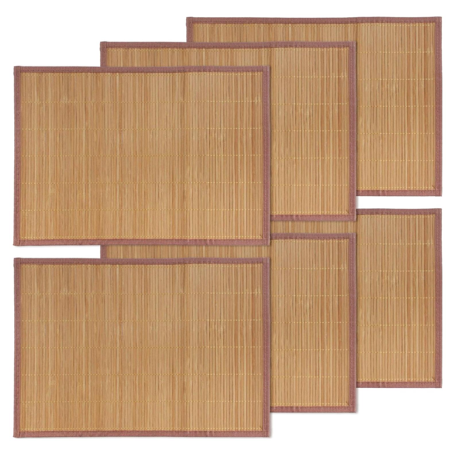 Manteles Individuales de Bambú BambooMN - 6 Piezas 45.72x33.02 cm