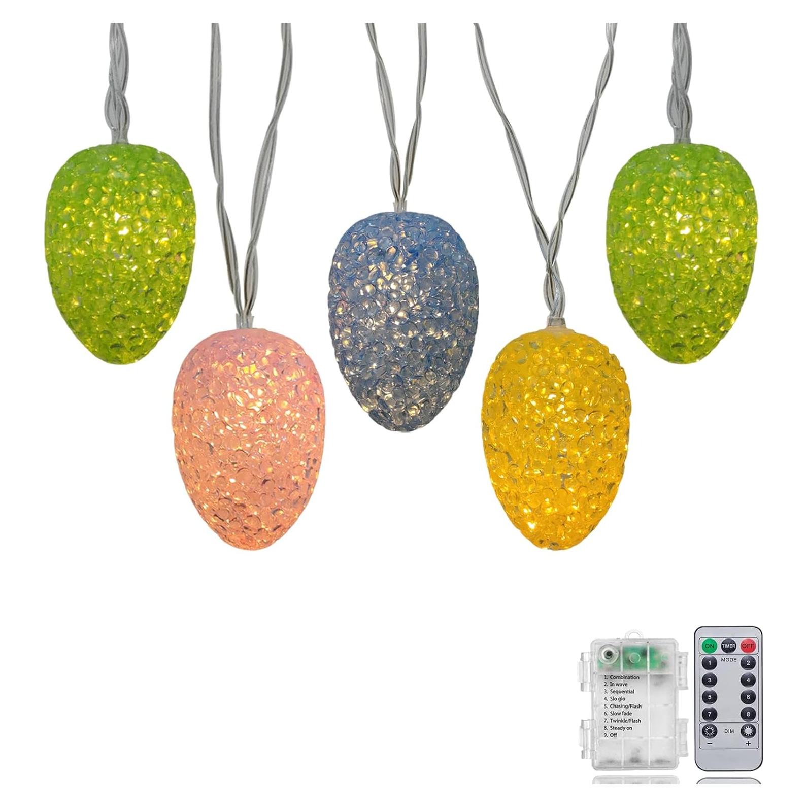 Luces de Cuerda de Pascua LED 10 Huevos Multicolor 2.07m