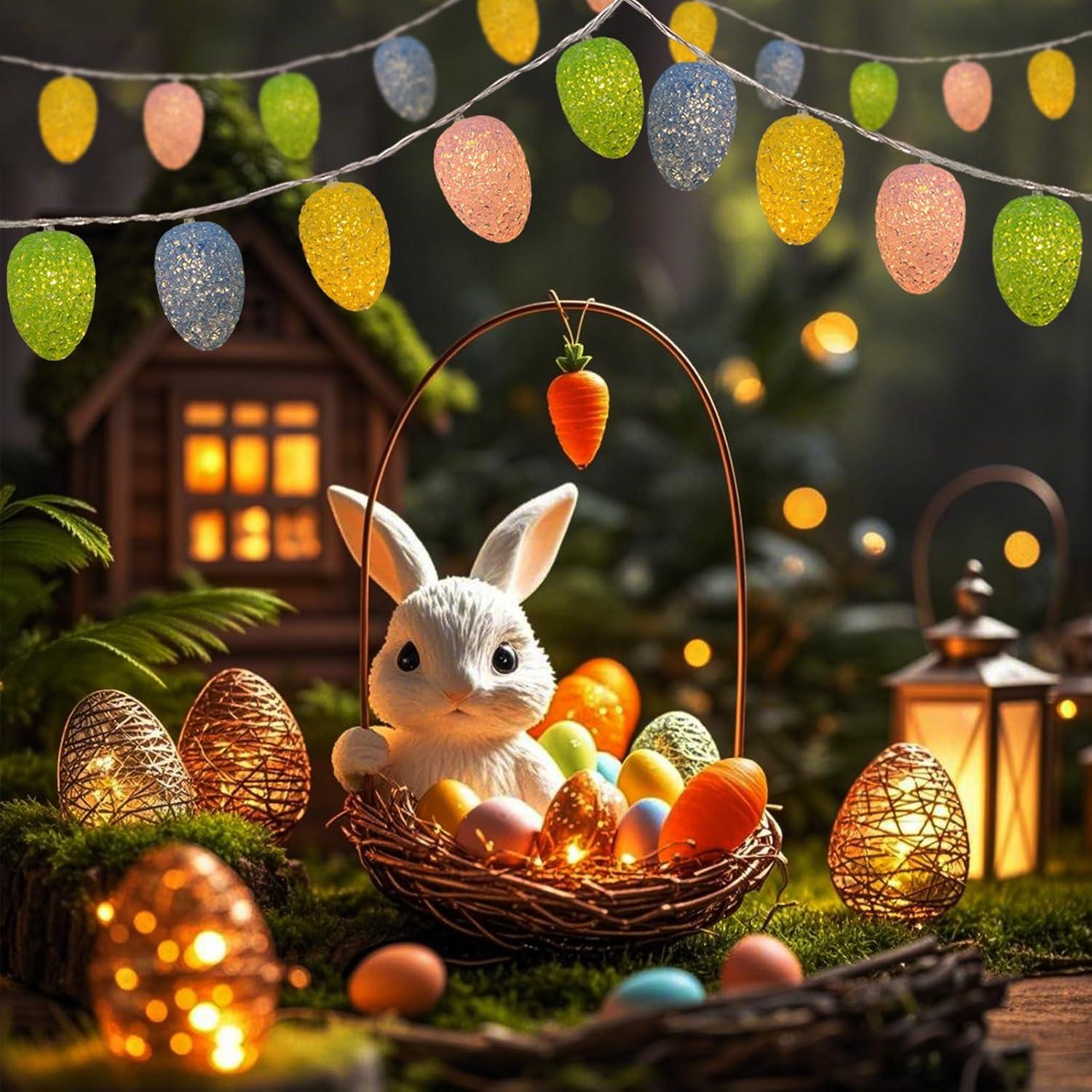 Luces de Cuerda de Pascua LED 10 Huevos Multicolor 2.07m