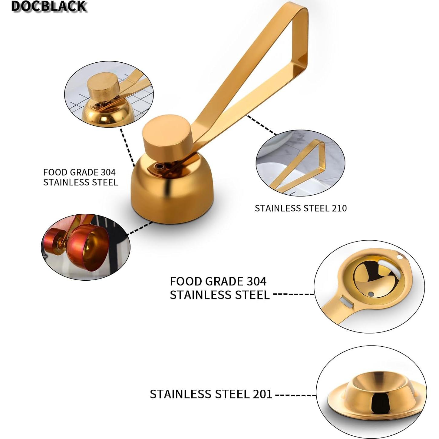 Juego de Cortador y Separador de Huevos DOCBLACK Acero Inoxidable
