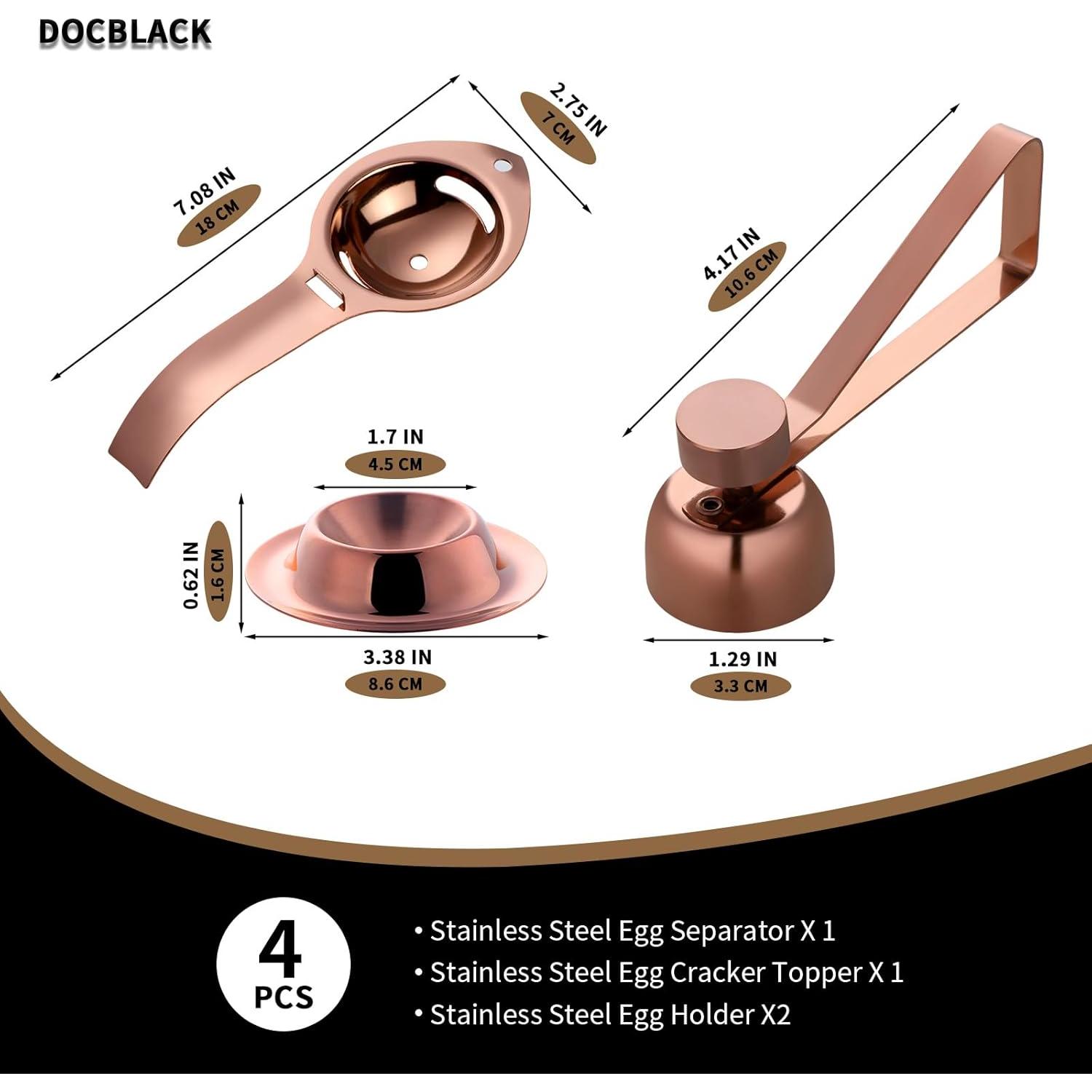 Juego de Cortador y Separador de Huevos DOCBLACK Acero Inoxidable