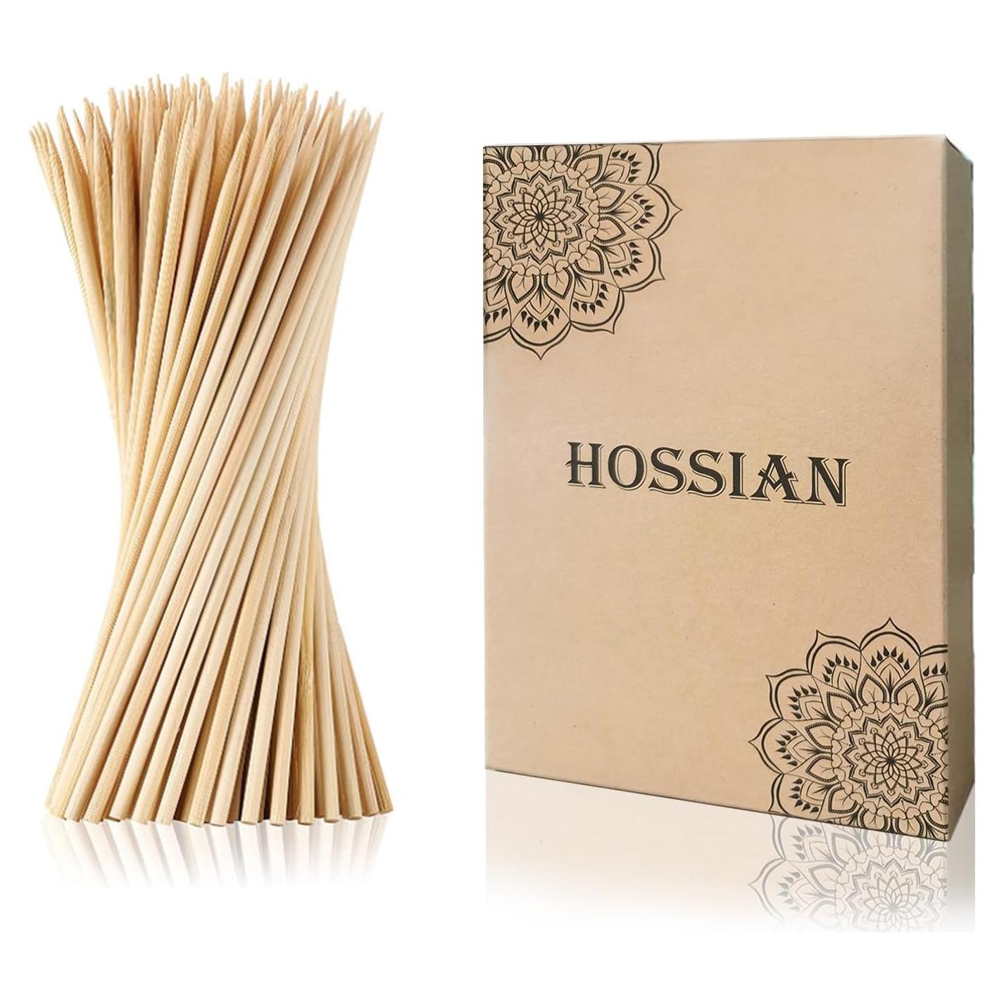 HOSSIAN 150 Palitos de Bambú Natural 15.24 cm para Aperitivos