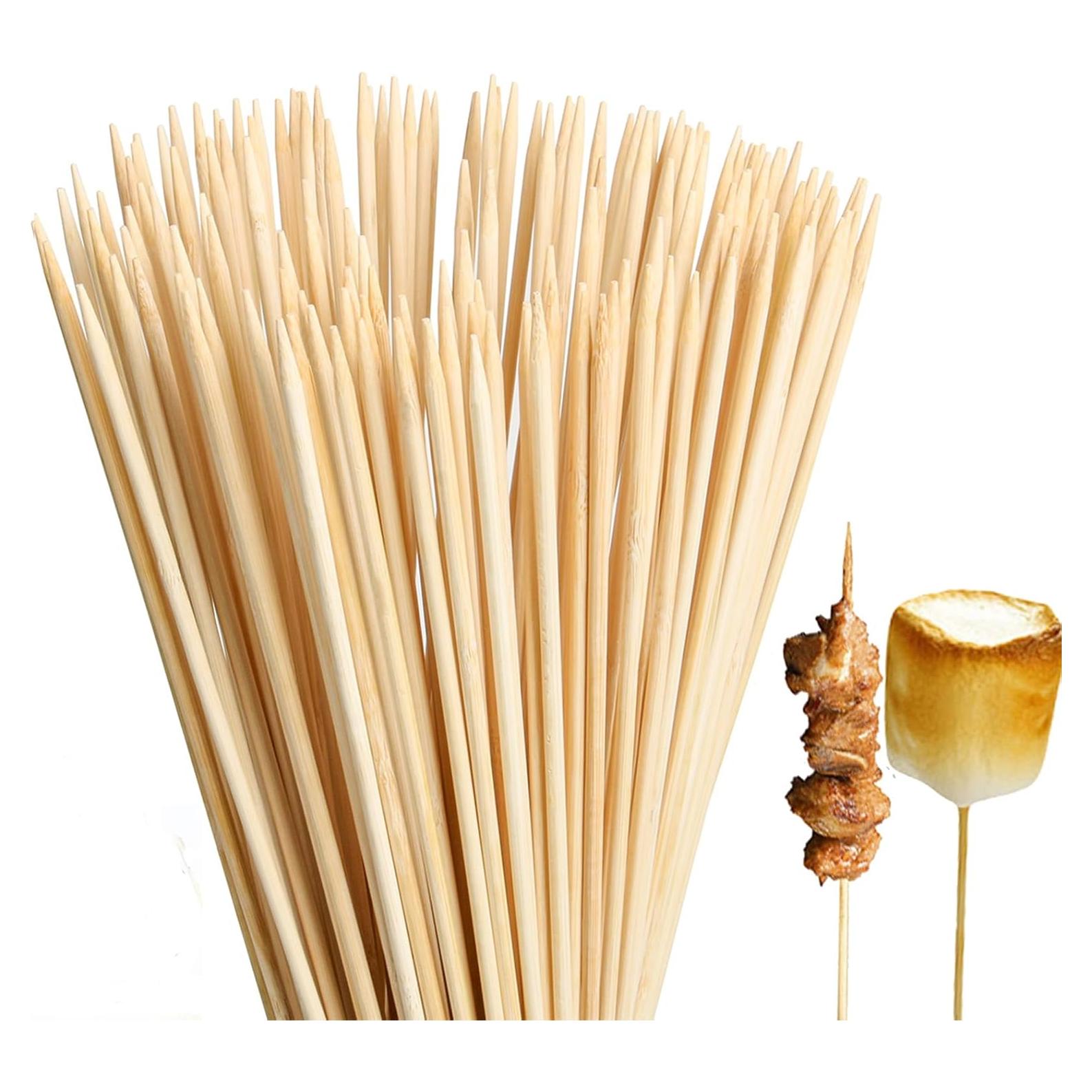Pinchos de Bambú Natural 76 cm Gruesos 5mm para BBQ y Camping