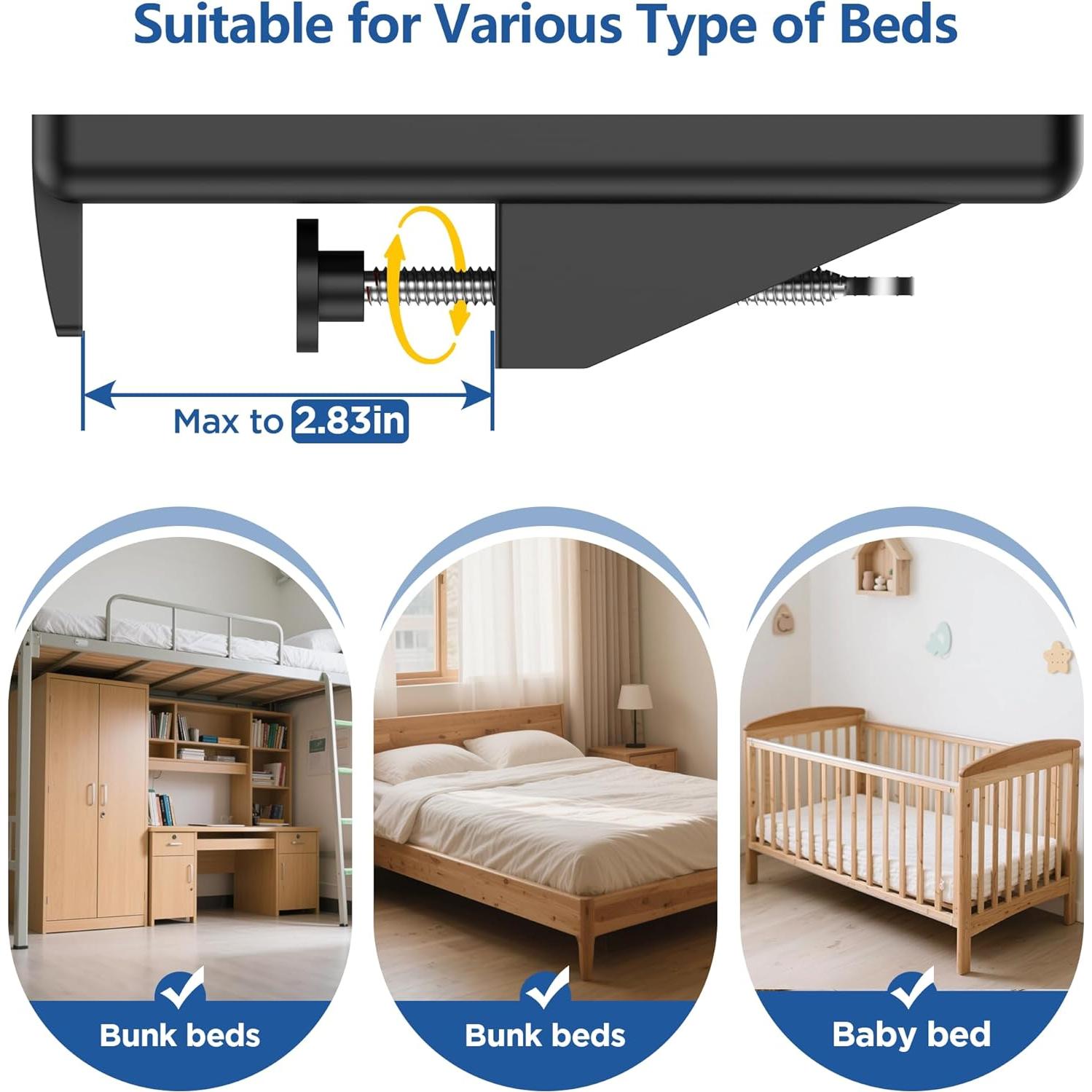 Estante de Cama BietrunPro Negro Ajustable 32x23 cm