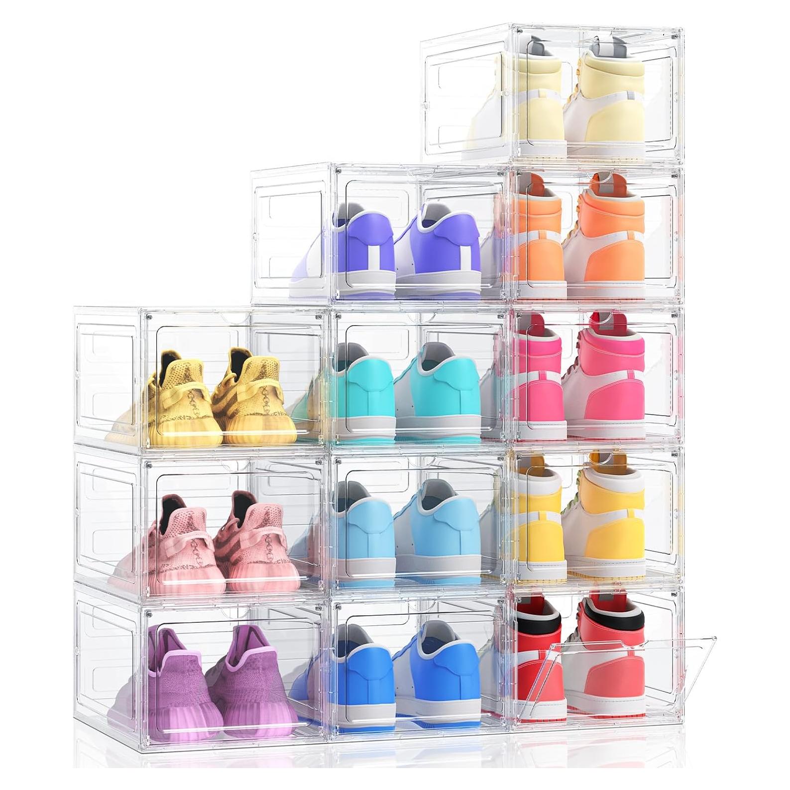 Kitsure Organizador de Zapatos Plegable - 12 Cajas Transparentes