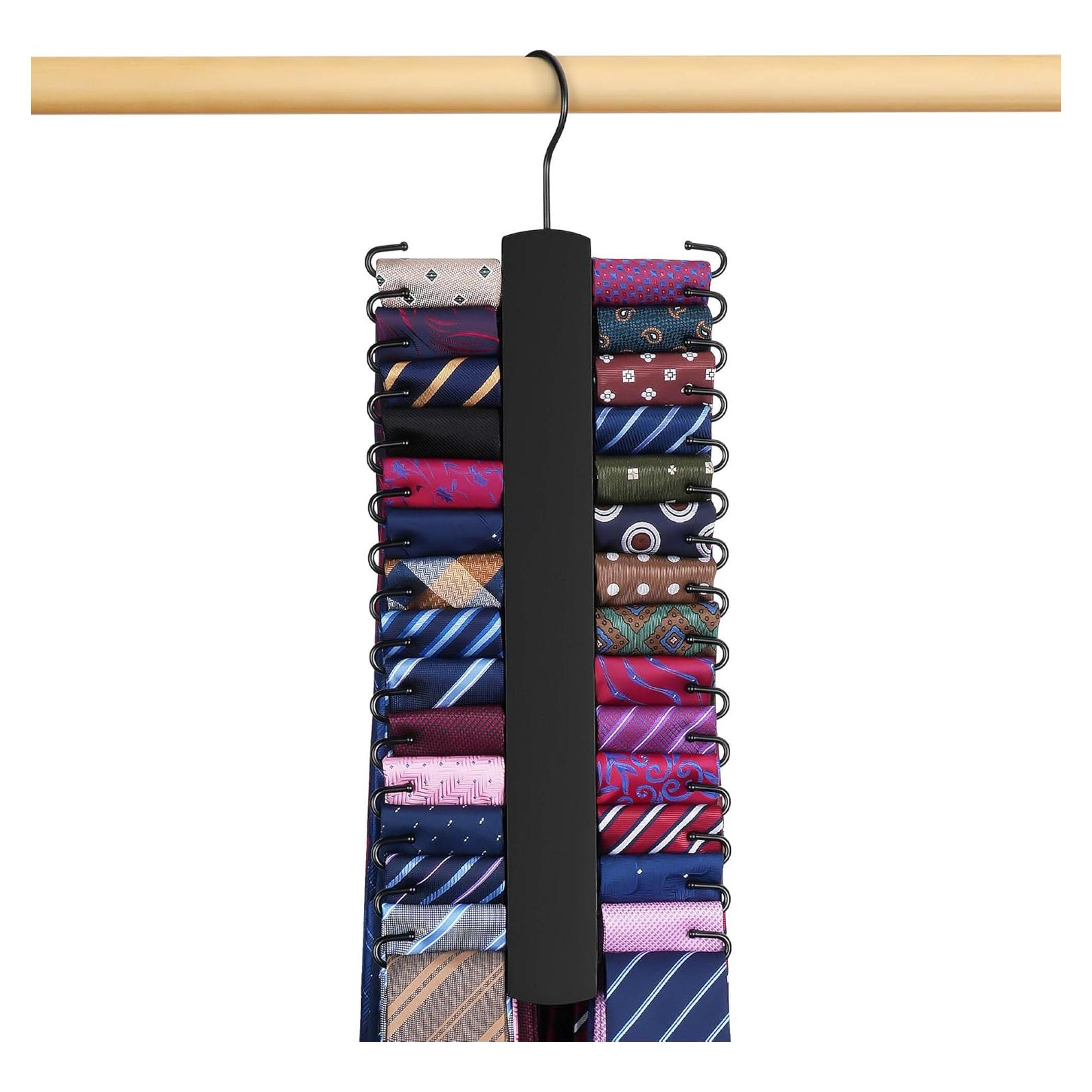 Perchero de Corbatas OMHOMETY Negro para 30 Corbatas