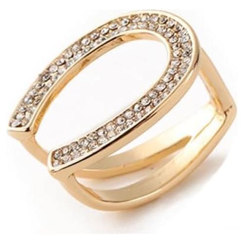 Anillo de Bufanda de Seda Dainty Baño de Oro con Cristales