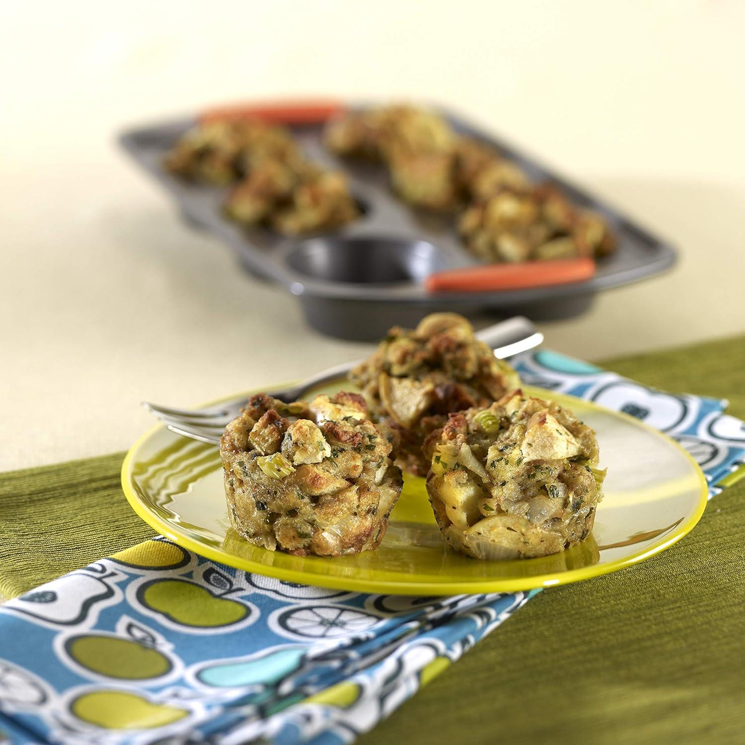 Molde para Muffins Antiadherente Rachael Ray 6 Tazas Naranja