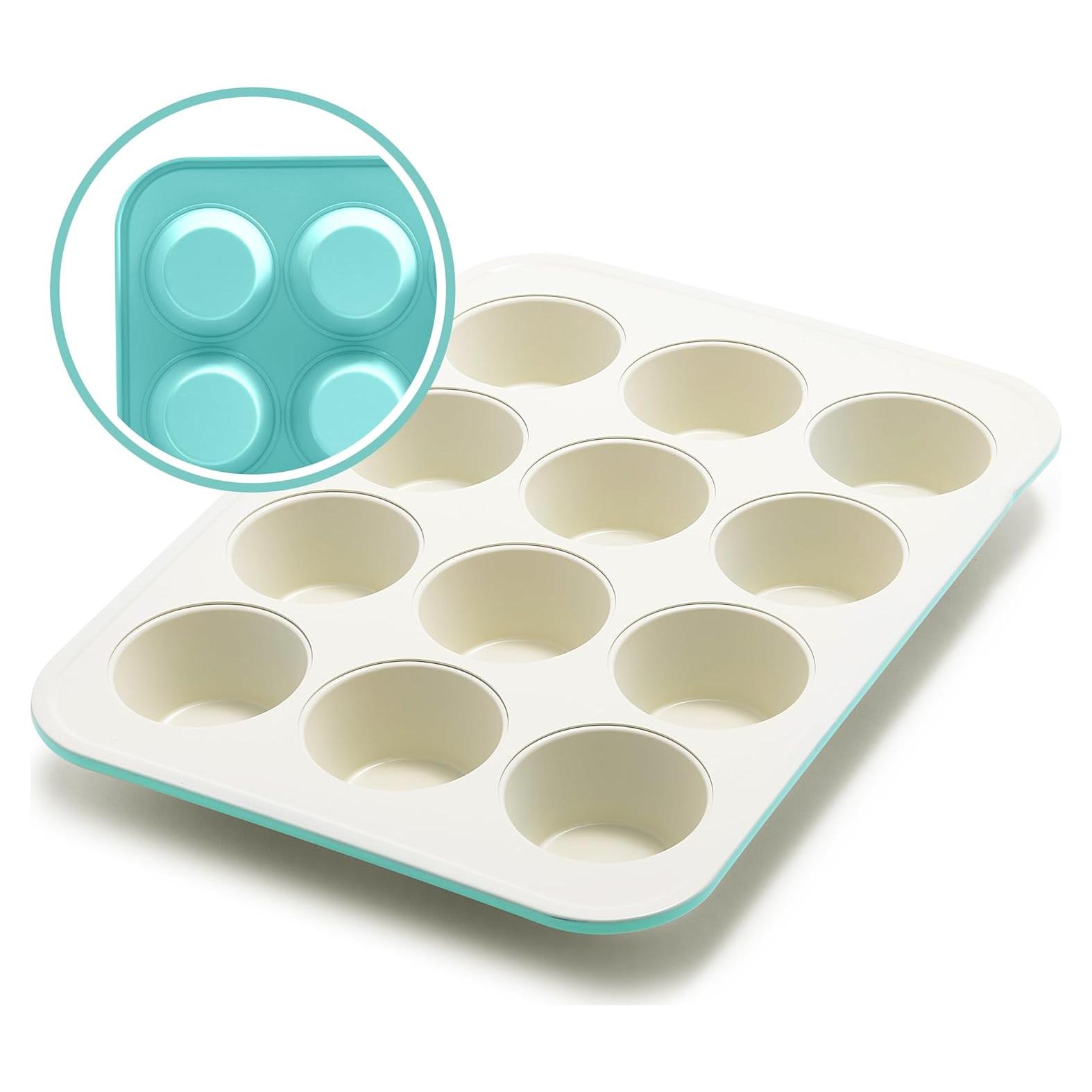 Molde para Muffins GreenLife 12 Tazas Antiadherente Cerámica