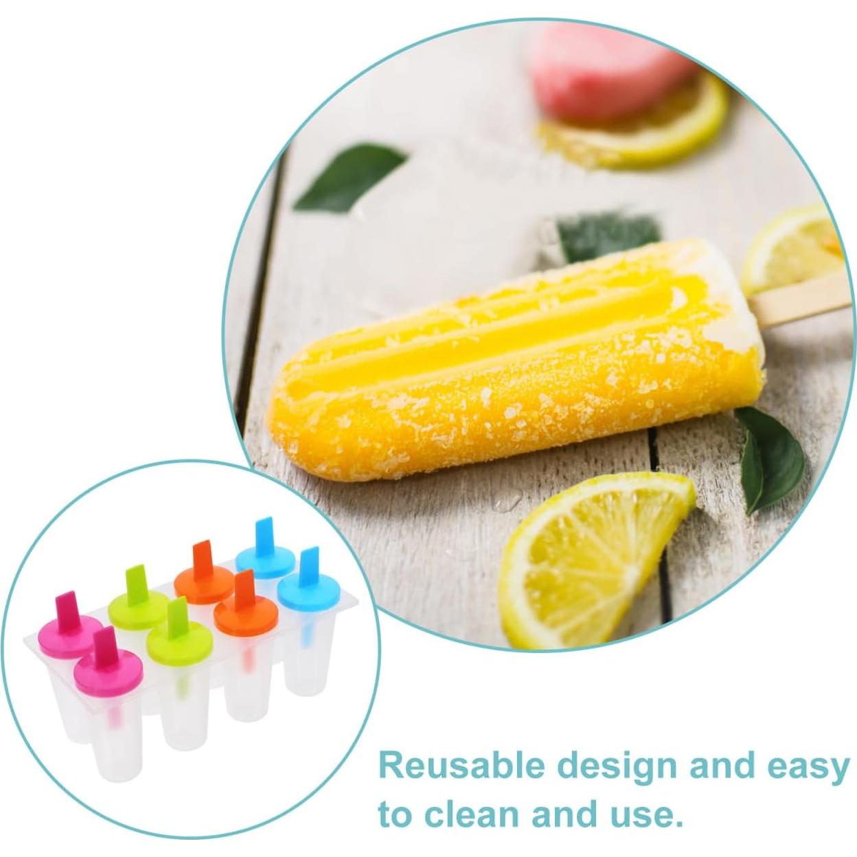 Moldes de Paletas DOITOOL Reutilizables 8 Piezas 19.5x11cm