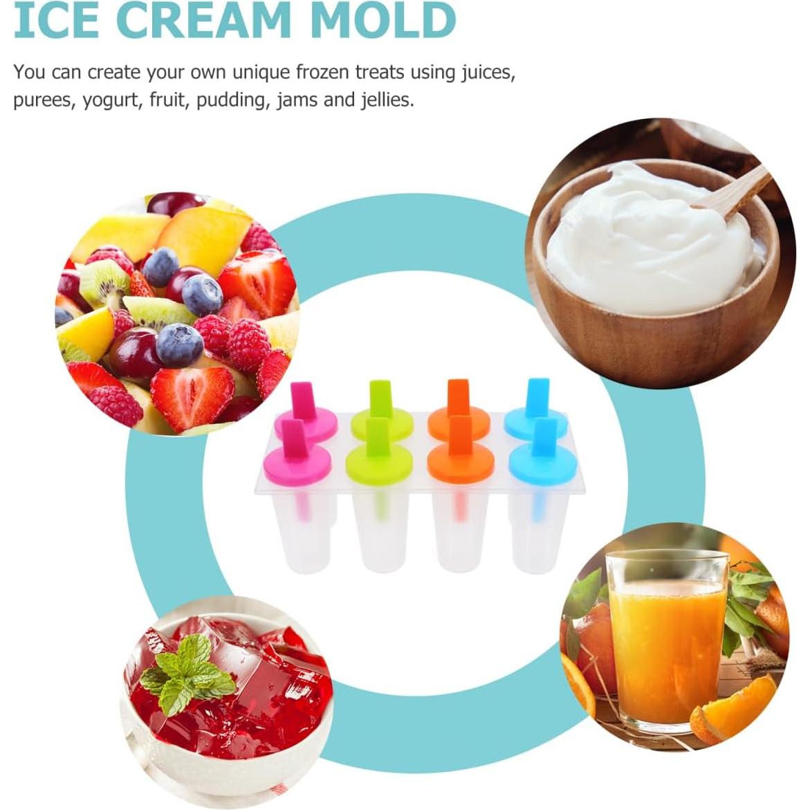 Moldes de Paletas DOITOOL Reutilizables 8 Piezas 19.5x11cm