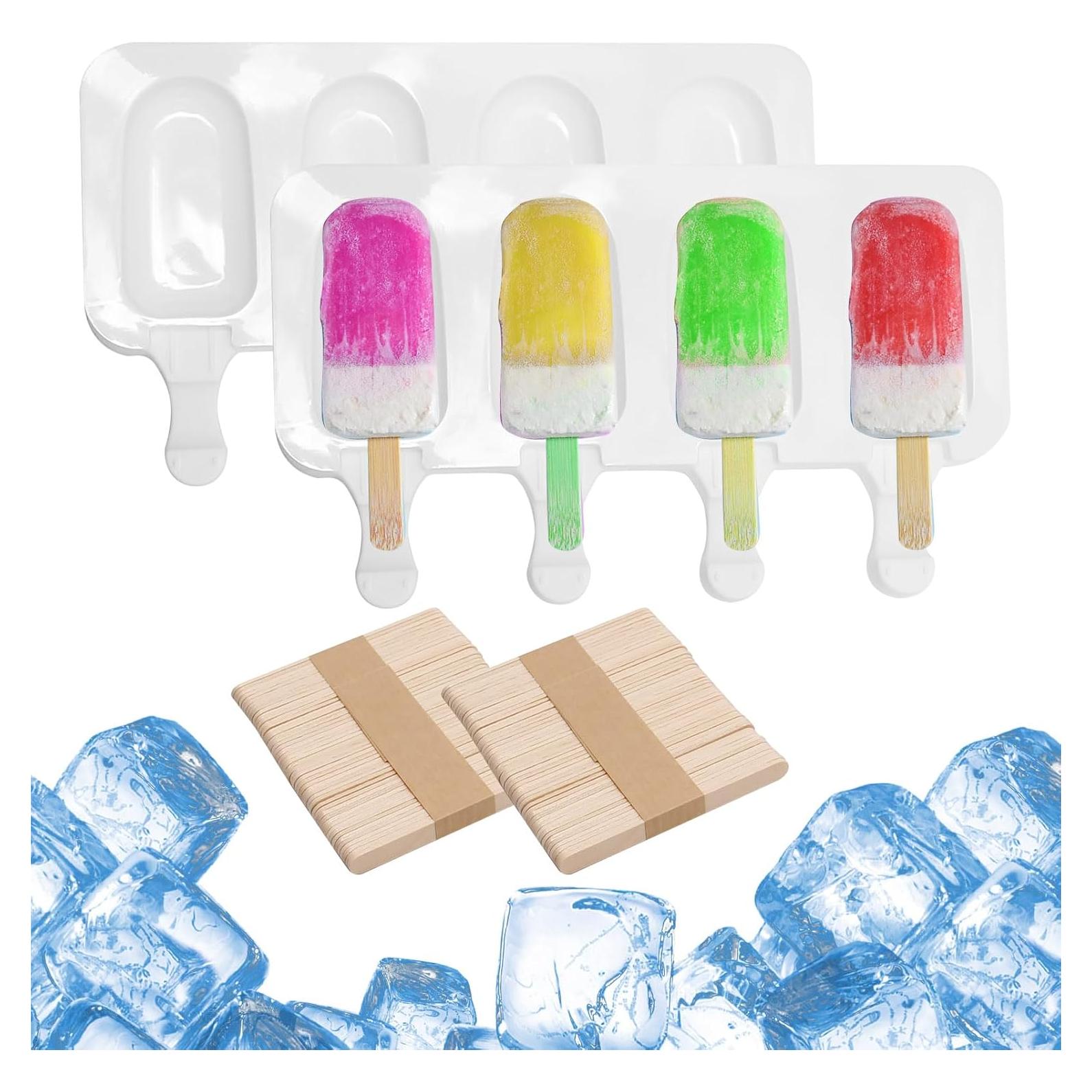 Molde de Silicona para Helados ZUDKSUY 4 Piezas Ovalados y Rejilla