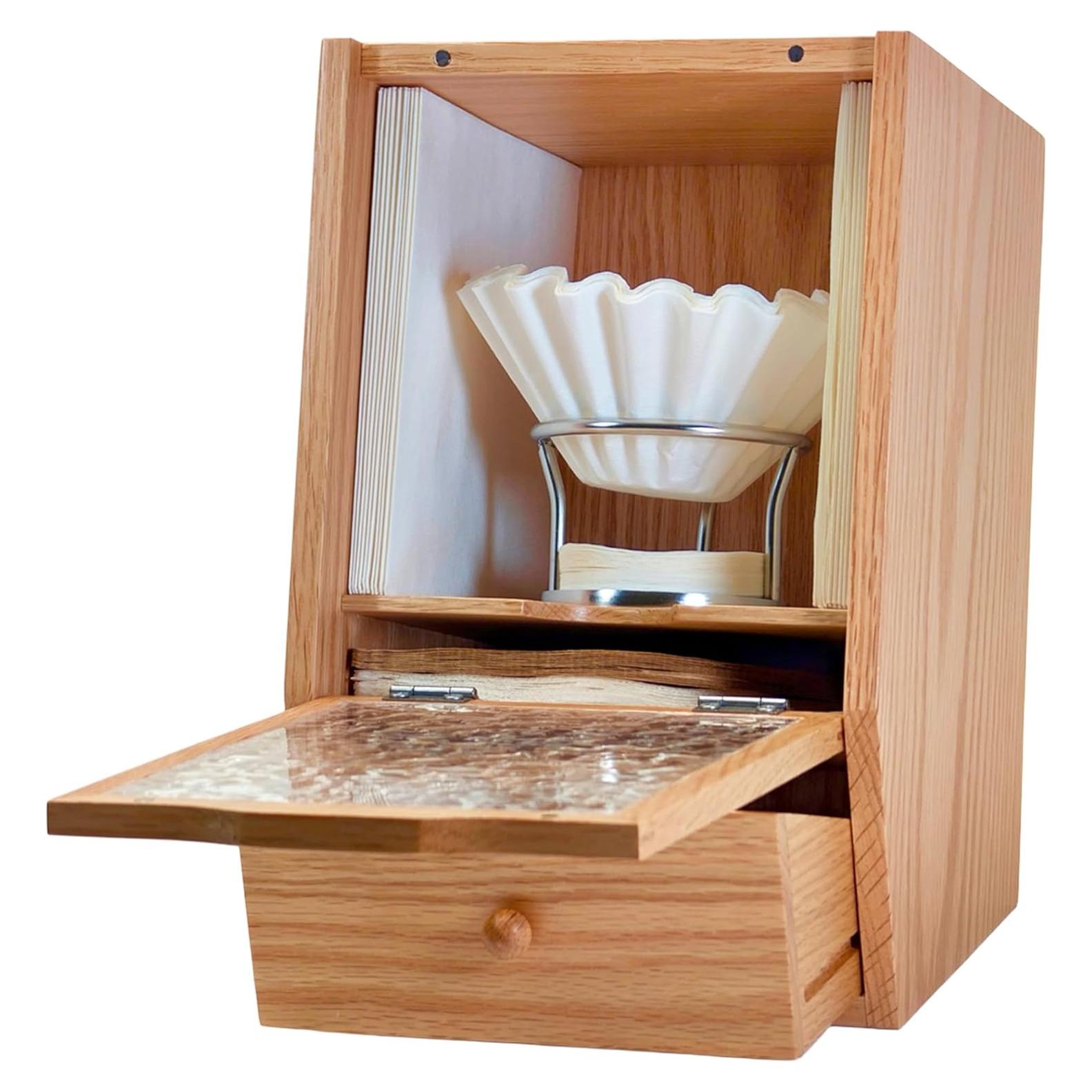 Soporte de Filtros de Café Nookery de Madera de Roble 17.8x14.7x29.2cm