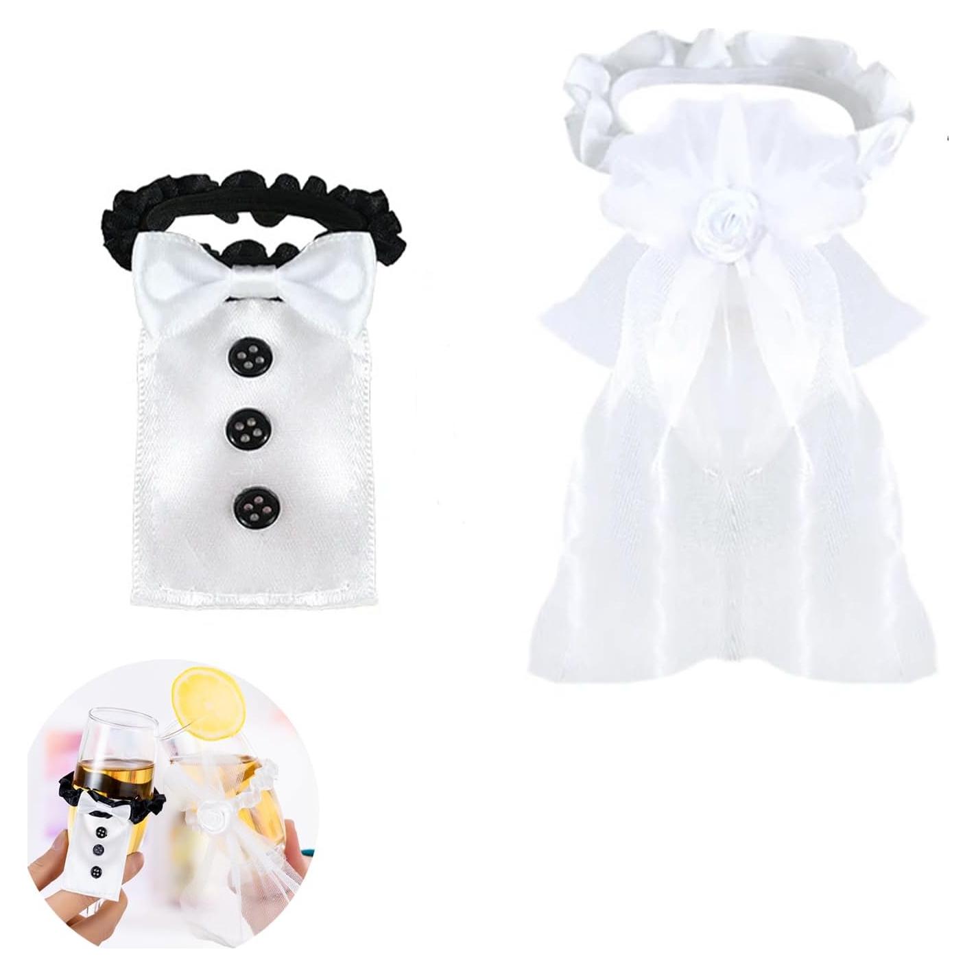 Decoración de Copas de Champán para Bodas ArrErr - 2 Piezas