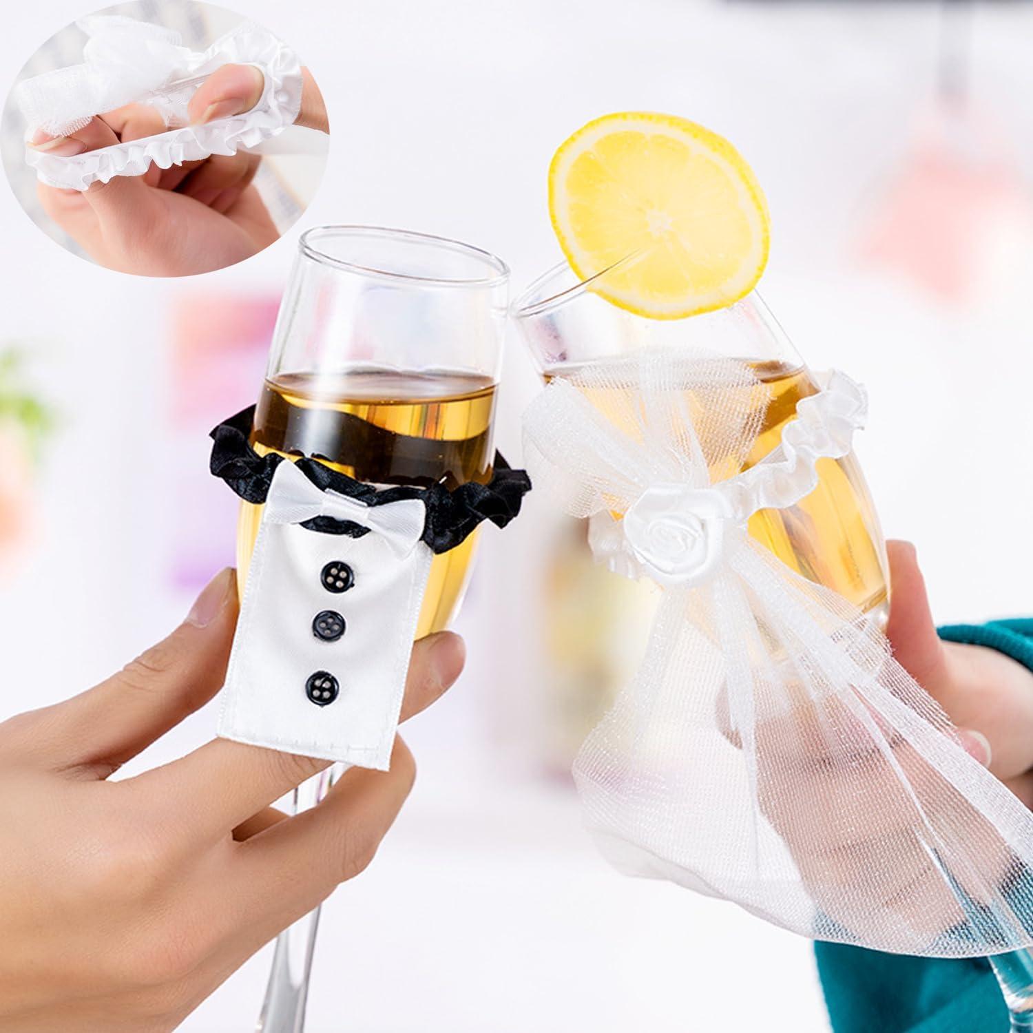 Decoración de Copas de Champán para Bodas ArrErr - 2 Piezas