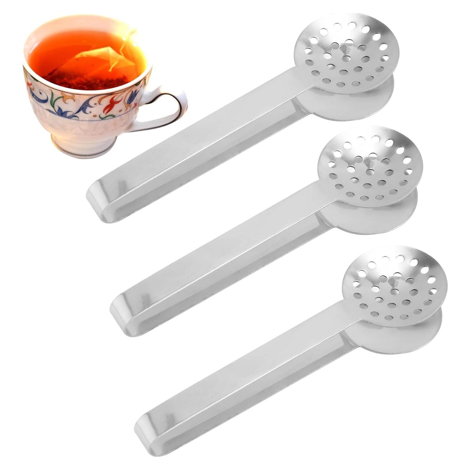 3 Pinzas para Bolsas de Té Acero Inoxidable Lasuroa 15.3cm