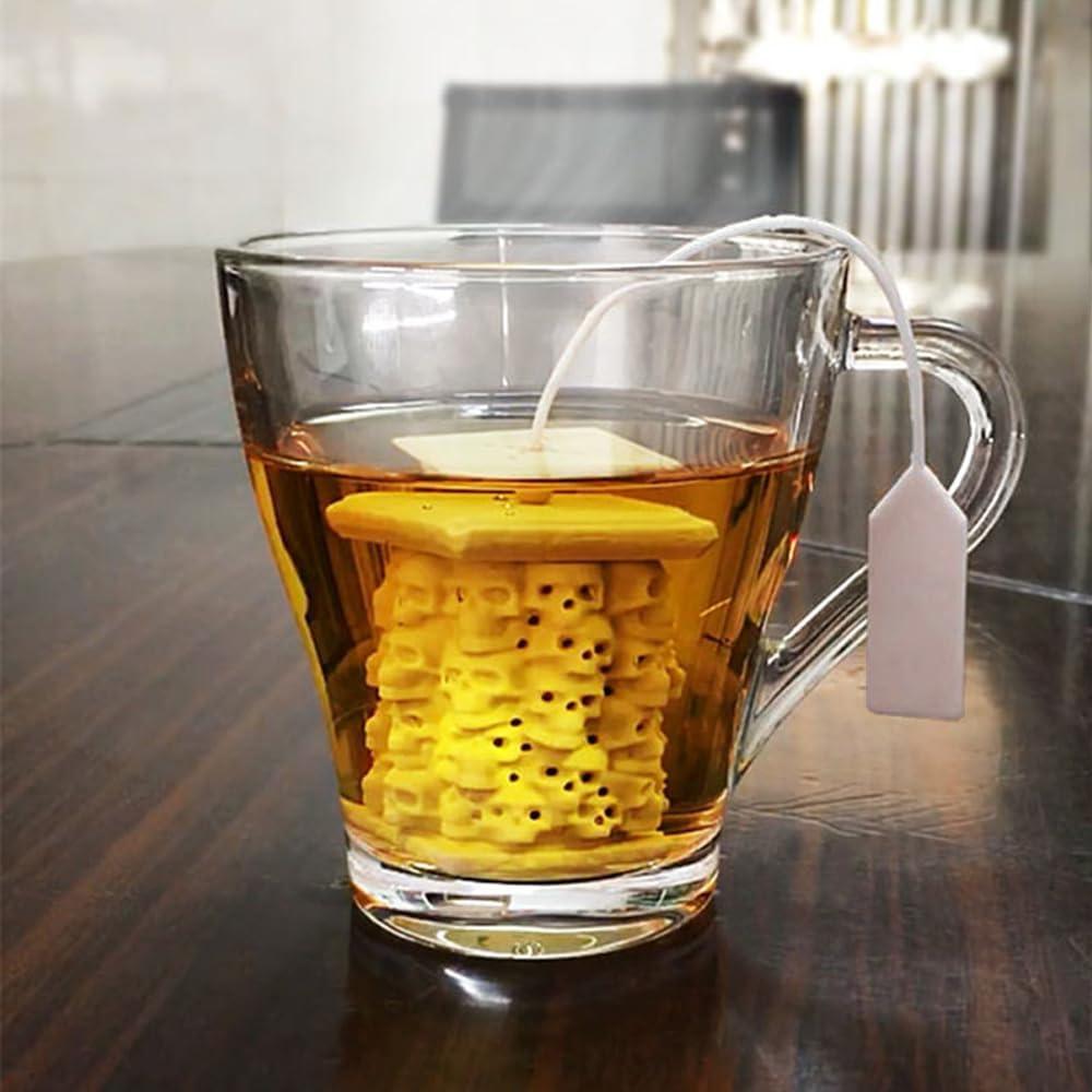 Infusores de Té de Silicona HADEWEITE 2 Pcs Calavera y Torre