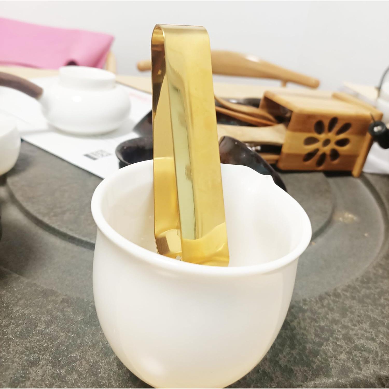 Extractor de Bolsitas de Té Genérico Acero Inoxidable Dorado 8 Piezas