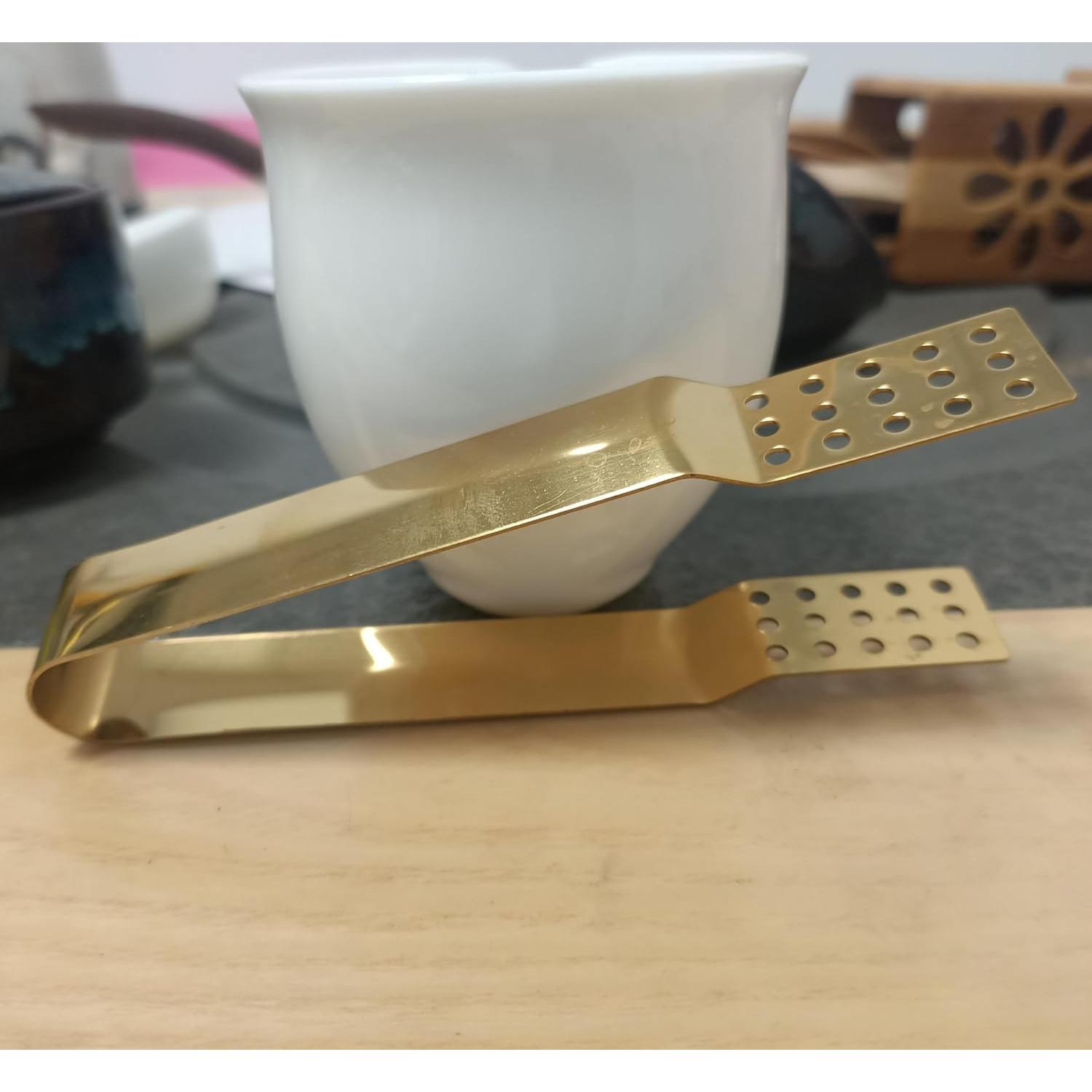 Extractor de Bolsitas de Té Genérico Acero Inoxidable Dorado 8 Piezas