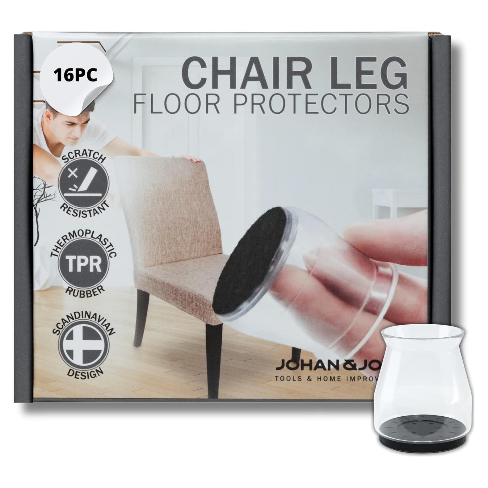 Protectores de Suelo para Patas de Sillas Johan & John - 16 Unidades con Almohadillas de Fieltro