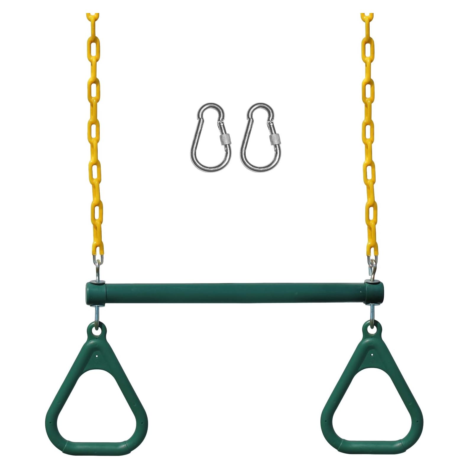 Jungle Gym Kingdom Set de Columpios y Barra de Trapecio Verde