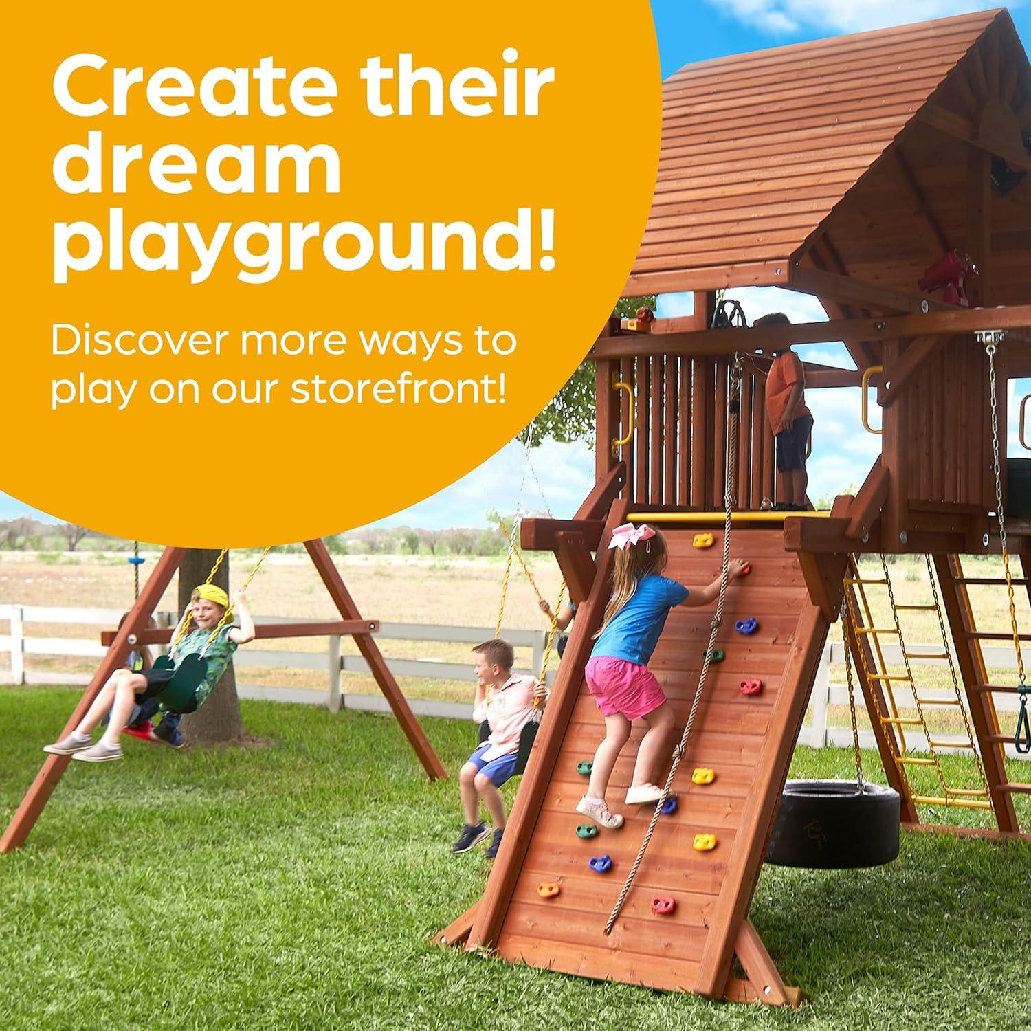 Jungle Gym Kingdom Set de Columpios y Barra de Trapecio Verde