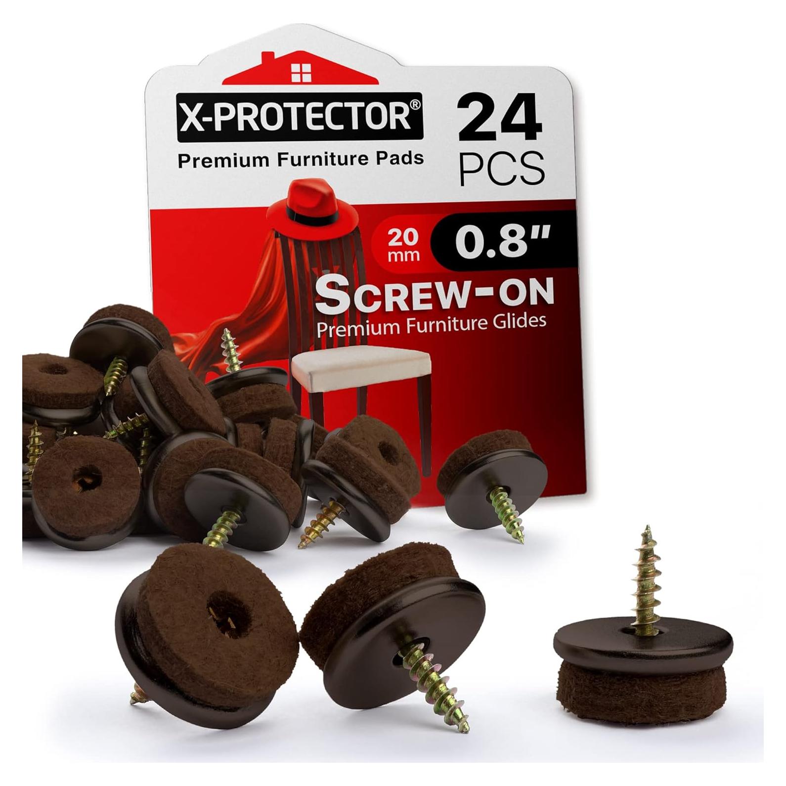 Protectores de Muebles de Fieltro Atornillables X-Protector 24 PCS