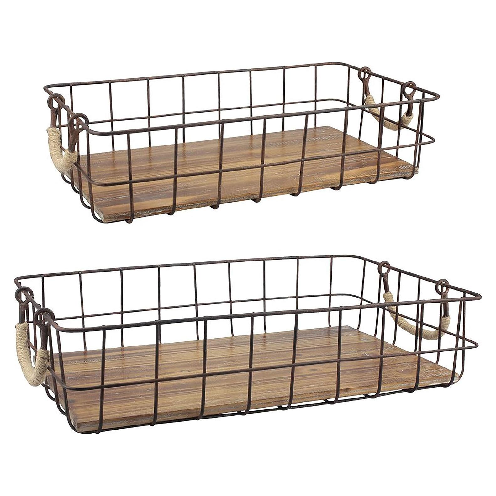 Conjunto de Cestas Rectangulares Apilables Stonebriar 2 Piezas