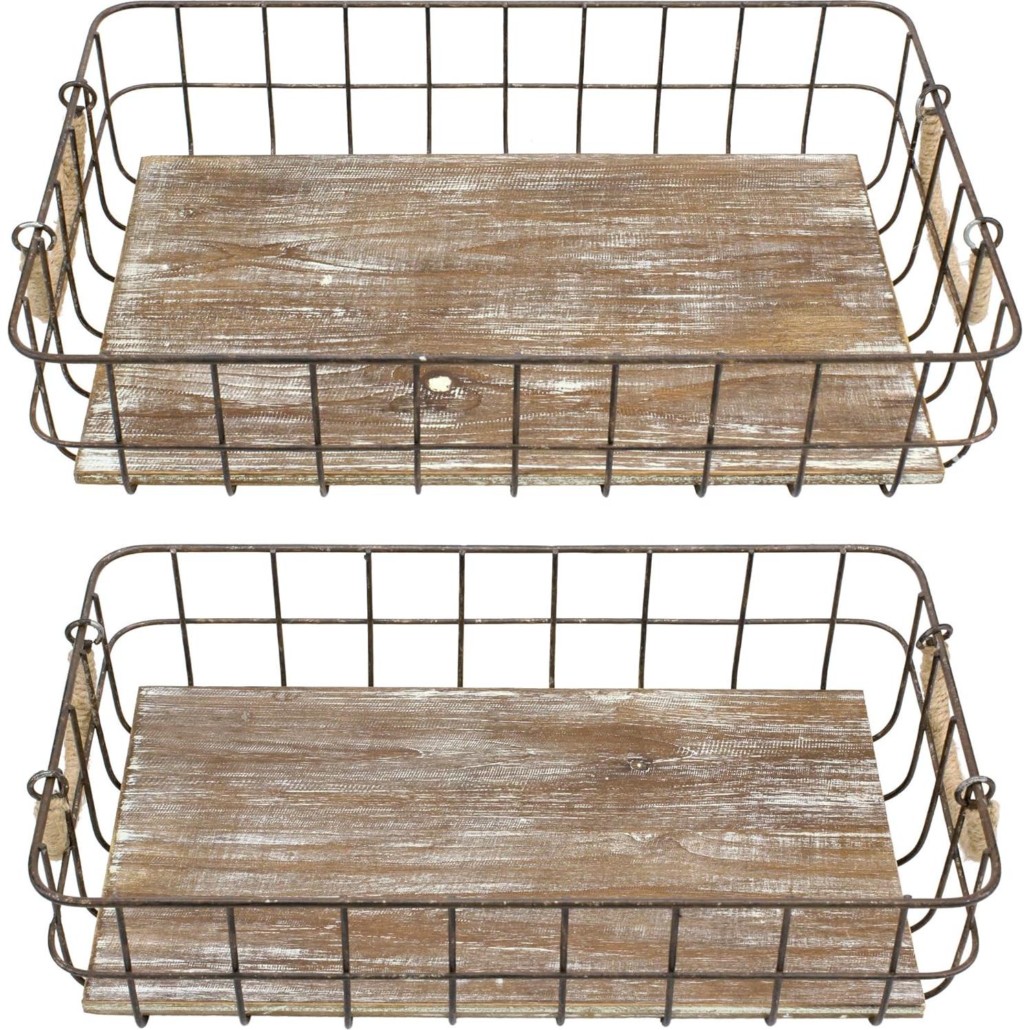 Conjunto de Cestas Rectangulares Apilables Stonebriar 2 Piezas