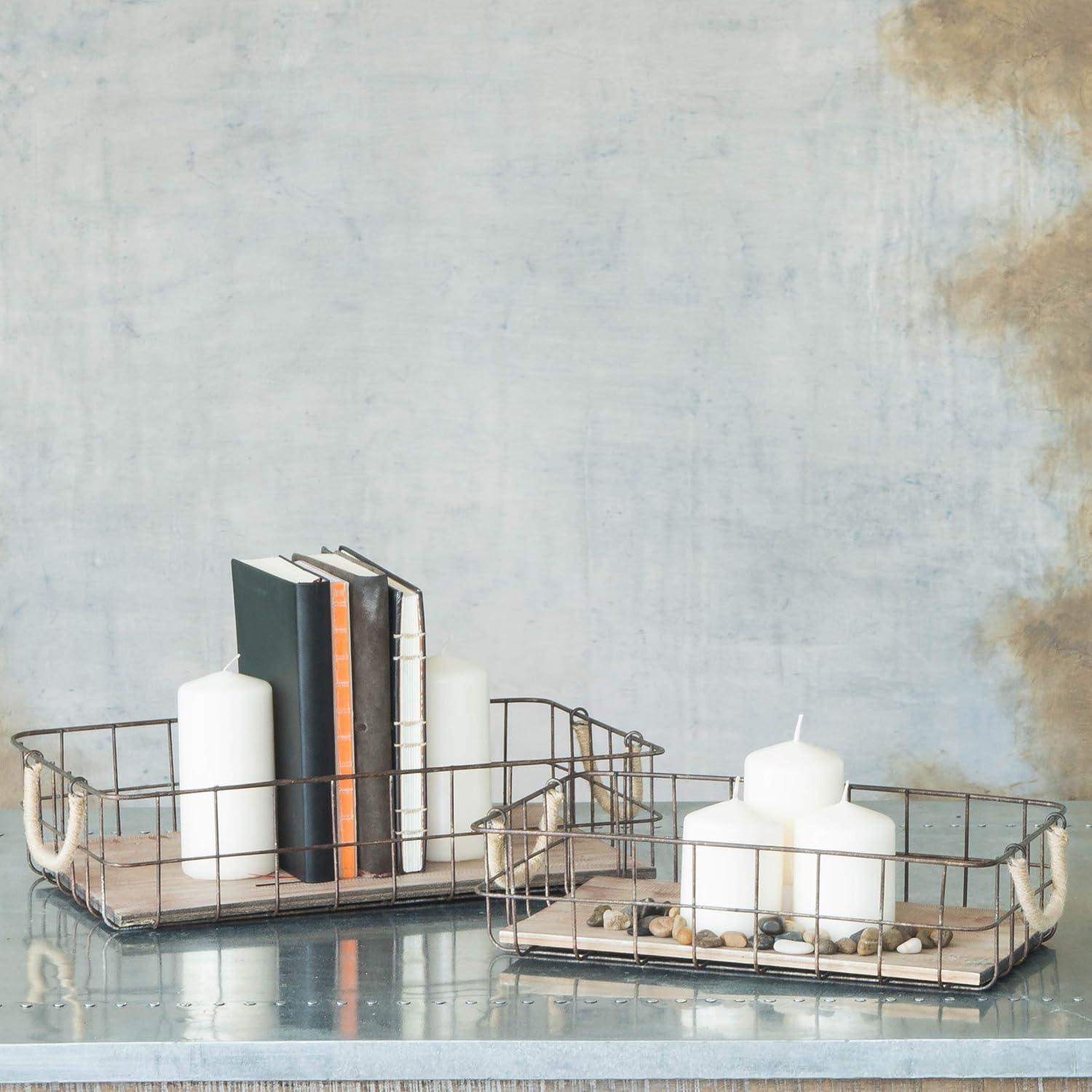 Conjunto de Cestas Rectangulares Apilables Stonebriar 2 Piezas