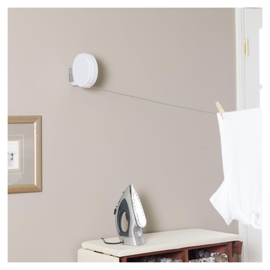 Línea de Ropa Retráctil Household Essentials 12.19m Blanca