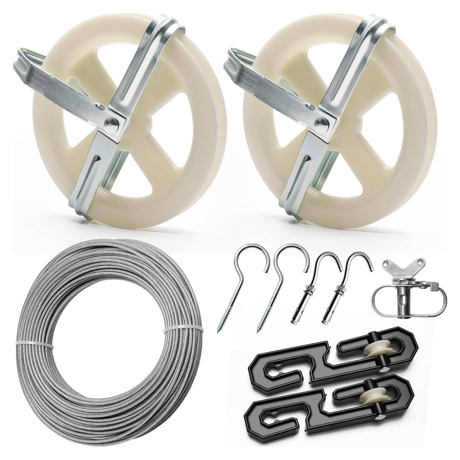 Kit de Tendedero Exterior COITEK 46m con Poleas y Ganchos