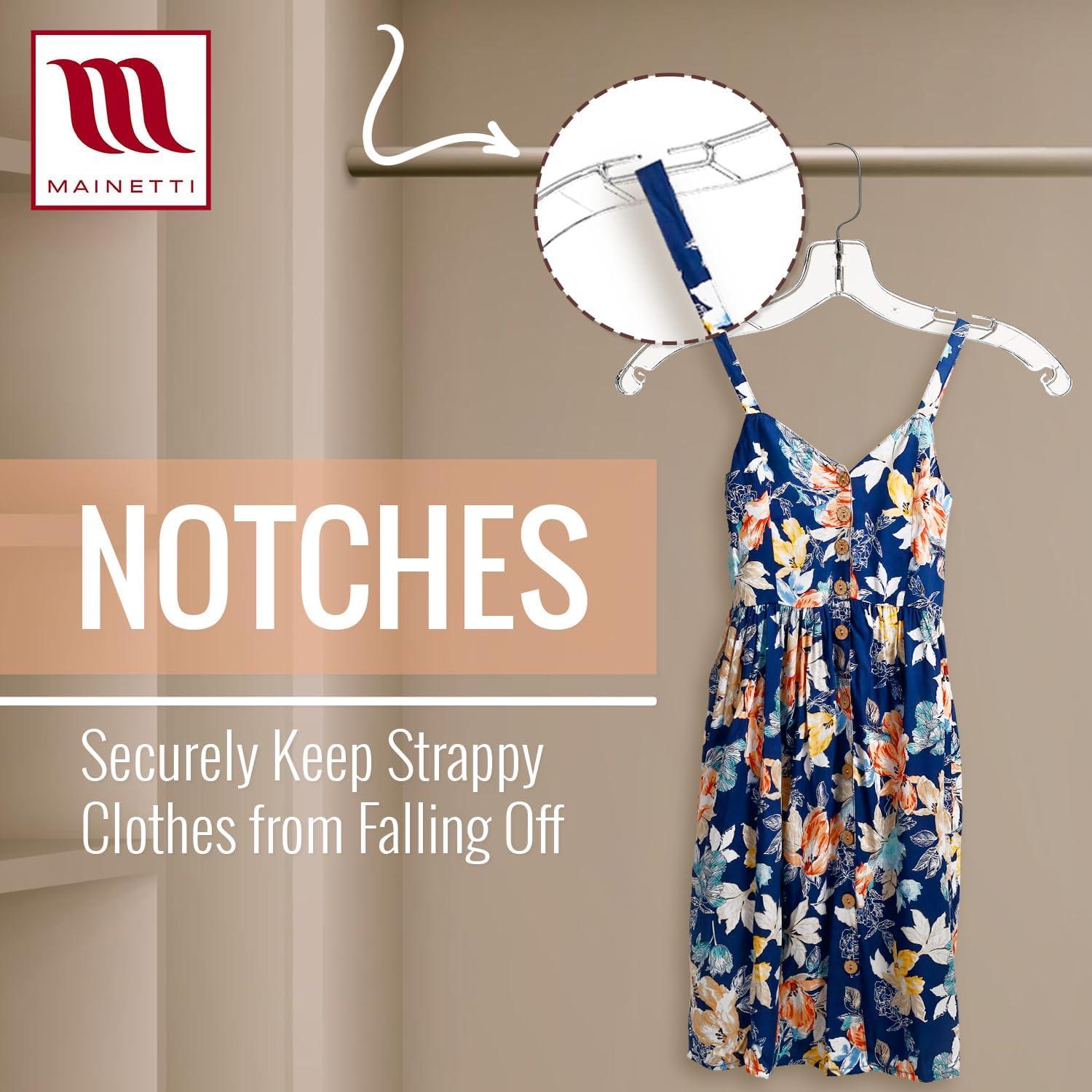 Perchas de Plástico Transparentes Mainetti 5400SCR - 100 Unidades