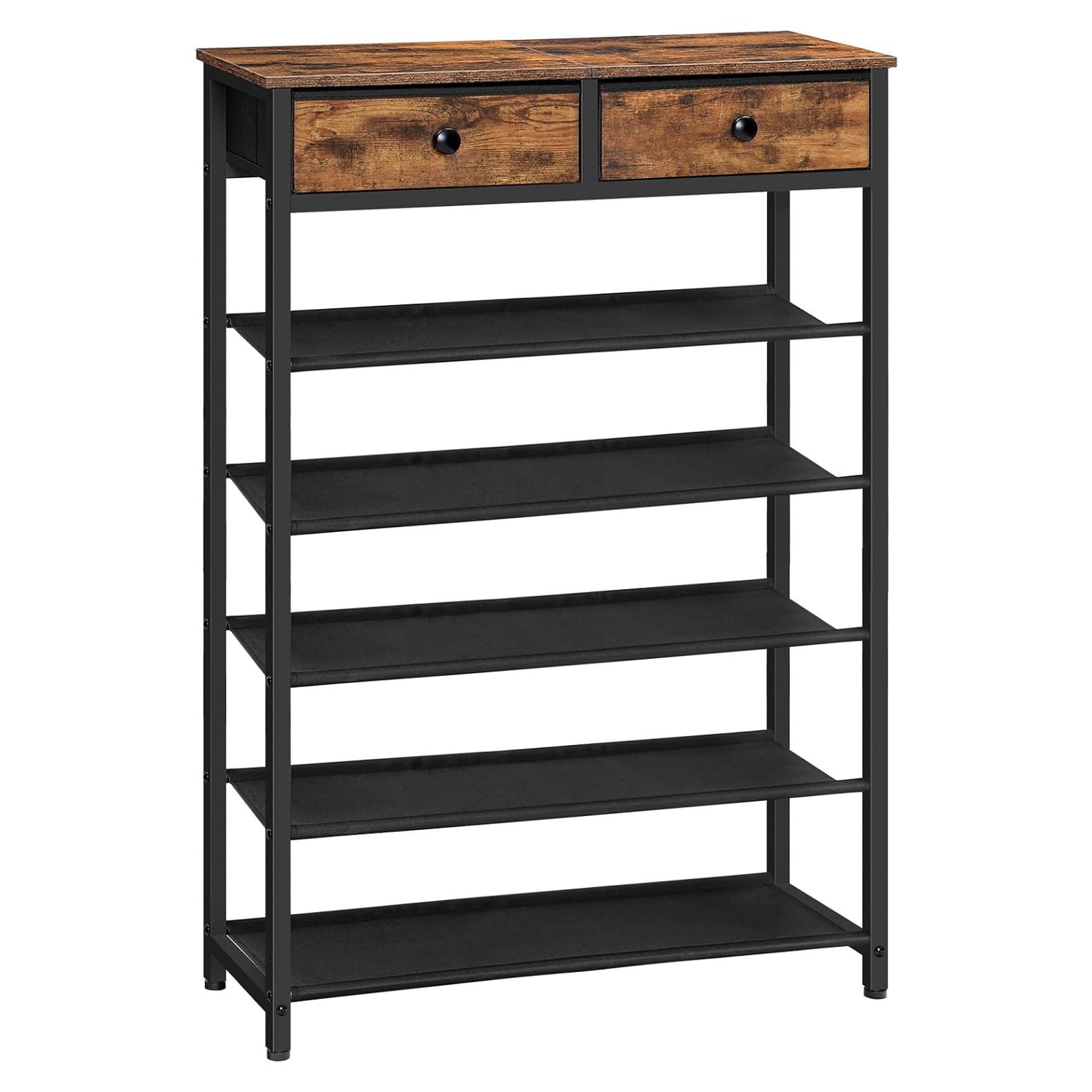Estante para Zapatos HOOBRO 6 Niveles Marrón Rústico 75x28x111.5 cm