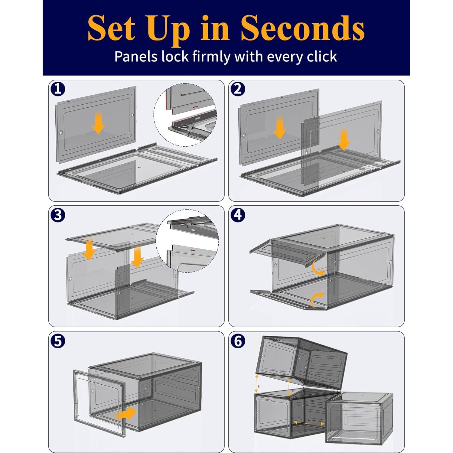 Kitsure Organizador de Zapatos Apilable - 9 Cajas Transparentes
