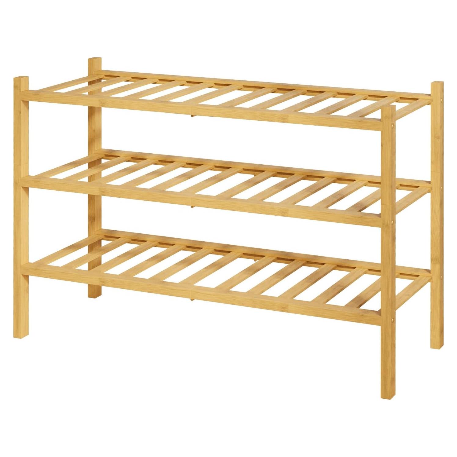 Estante de Zapatos Kitsure de Bambú Natural 68x28x48 cm