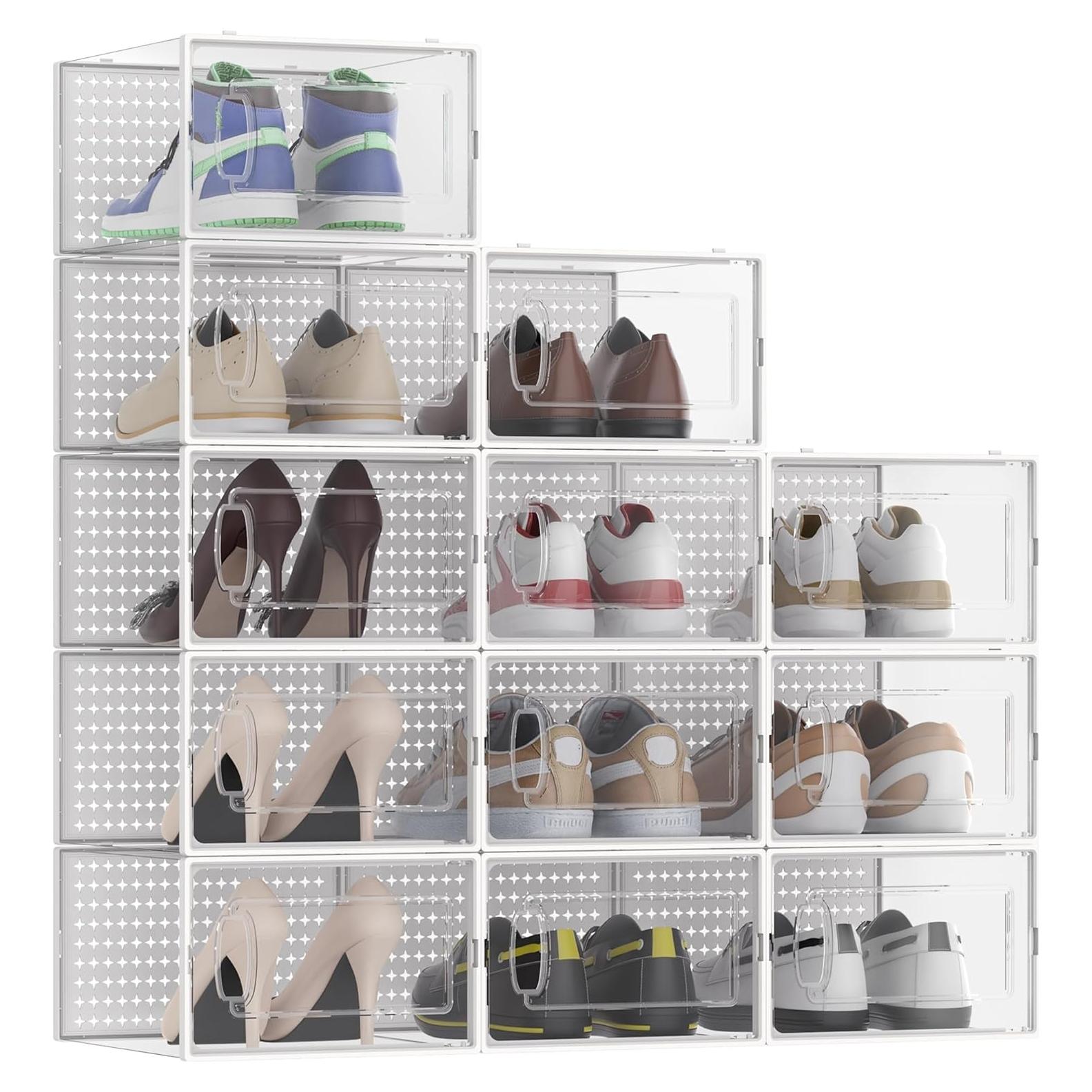 Organizadores de Zapatos Apilables Kjfeoiye 12 Unidades Grande Blanco