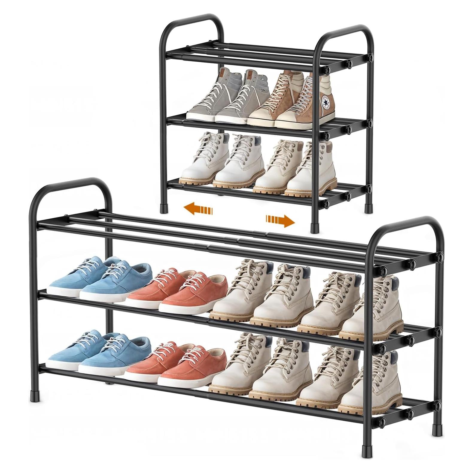 Estante para Zapatos INSMART Expandible 3 Niveles Metal Blanco