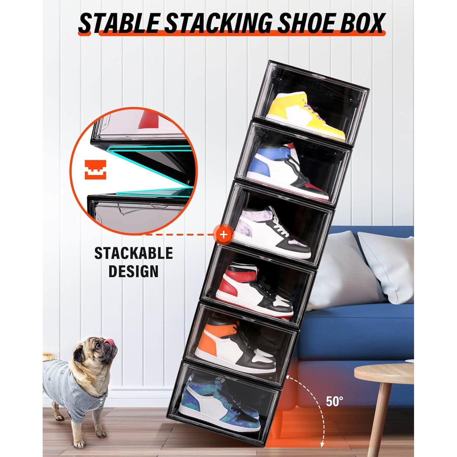 Cajas de Zapatos KDOR Transparentes Apilables 10 Piezas