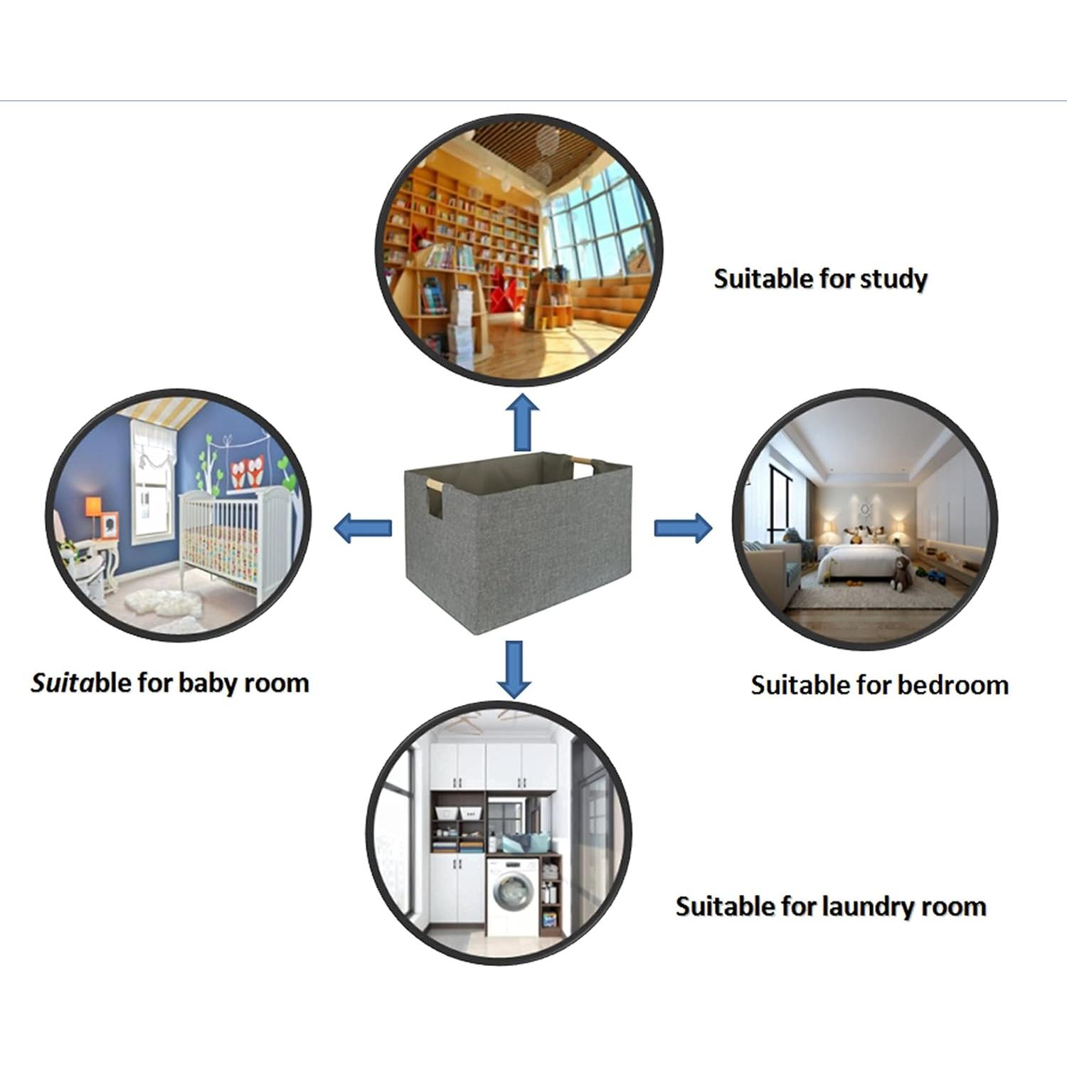 Caja de Almacenamiento Plegable FUULOXE Gris 42x31x17 cm