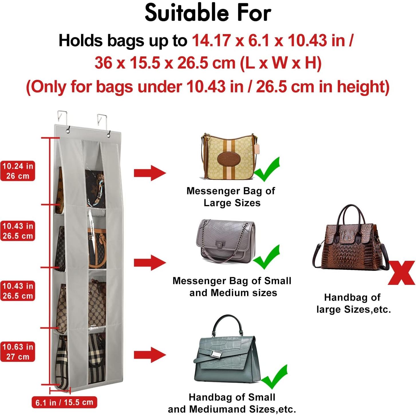 Organizador de Bolsos sobre la Puerta Lirex Gris 4 Compartimentos