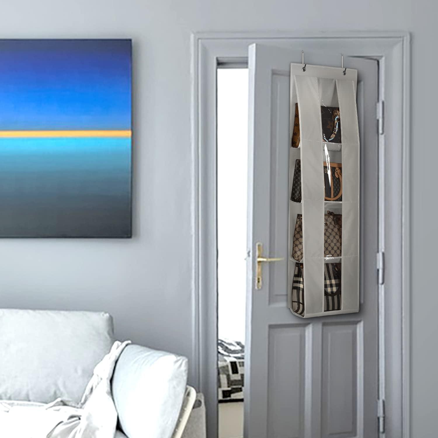 Organizador de Bolsos sobre la Puerta Lirex Gris 4 Compartimentos