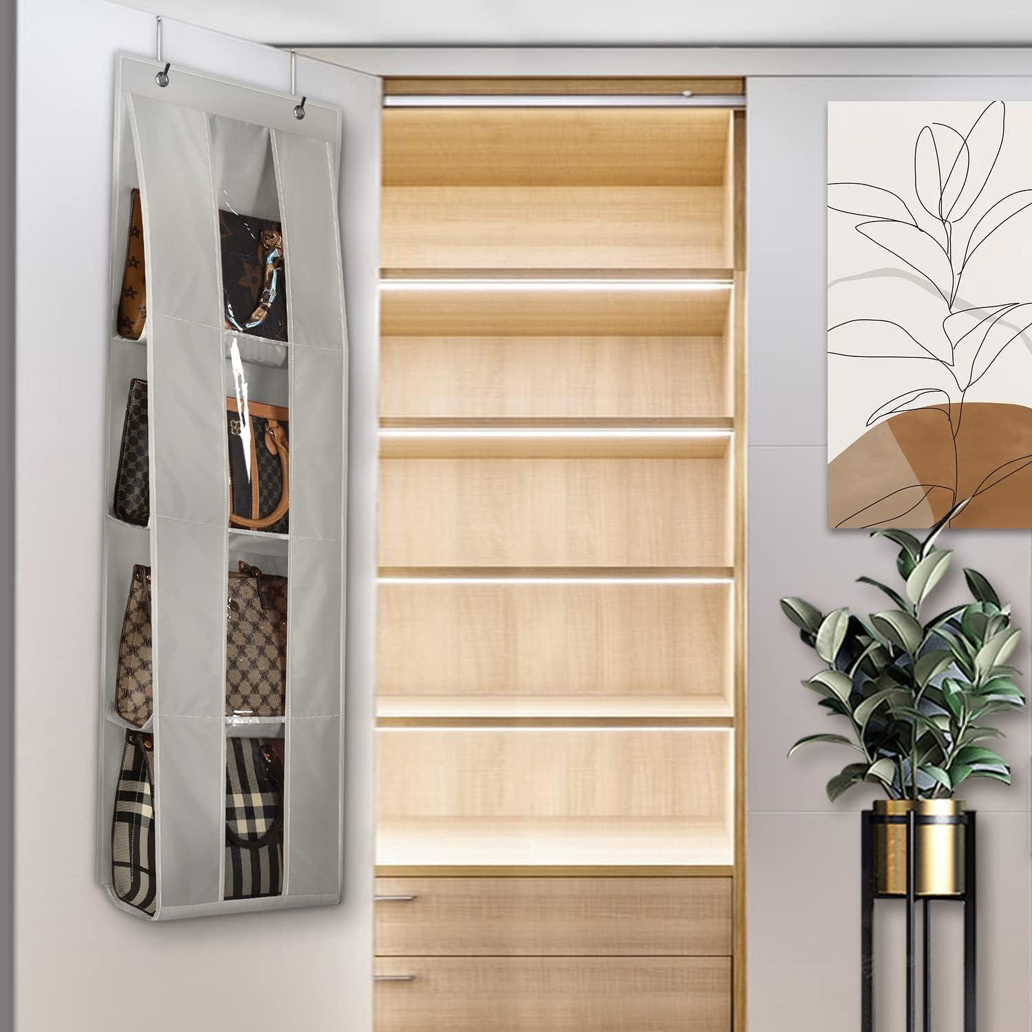 Organizador de Bolsos sobre la Puerta Lirex Gris 4 Compartimentos