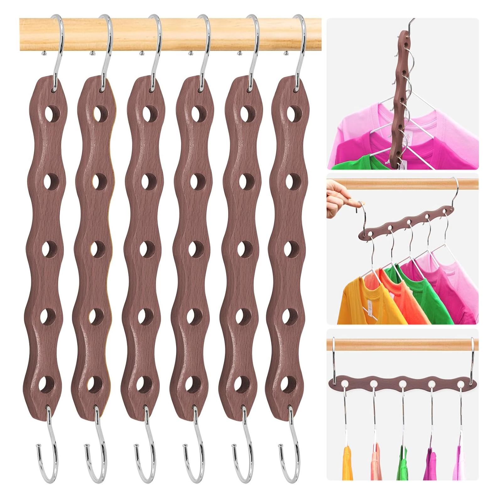 Perchas de Madera HEYHOUSE 6 Pzas Alta Resistencia 27.2kg