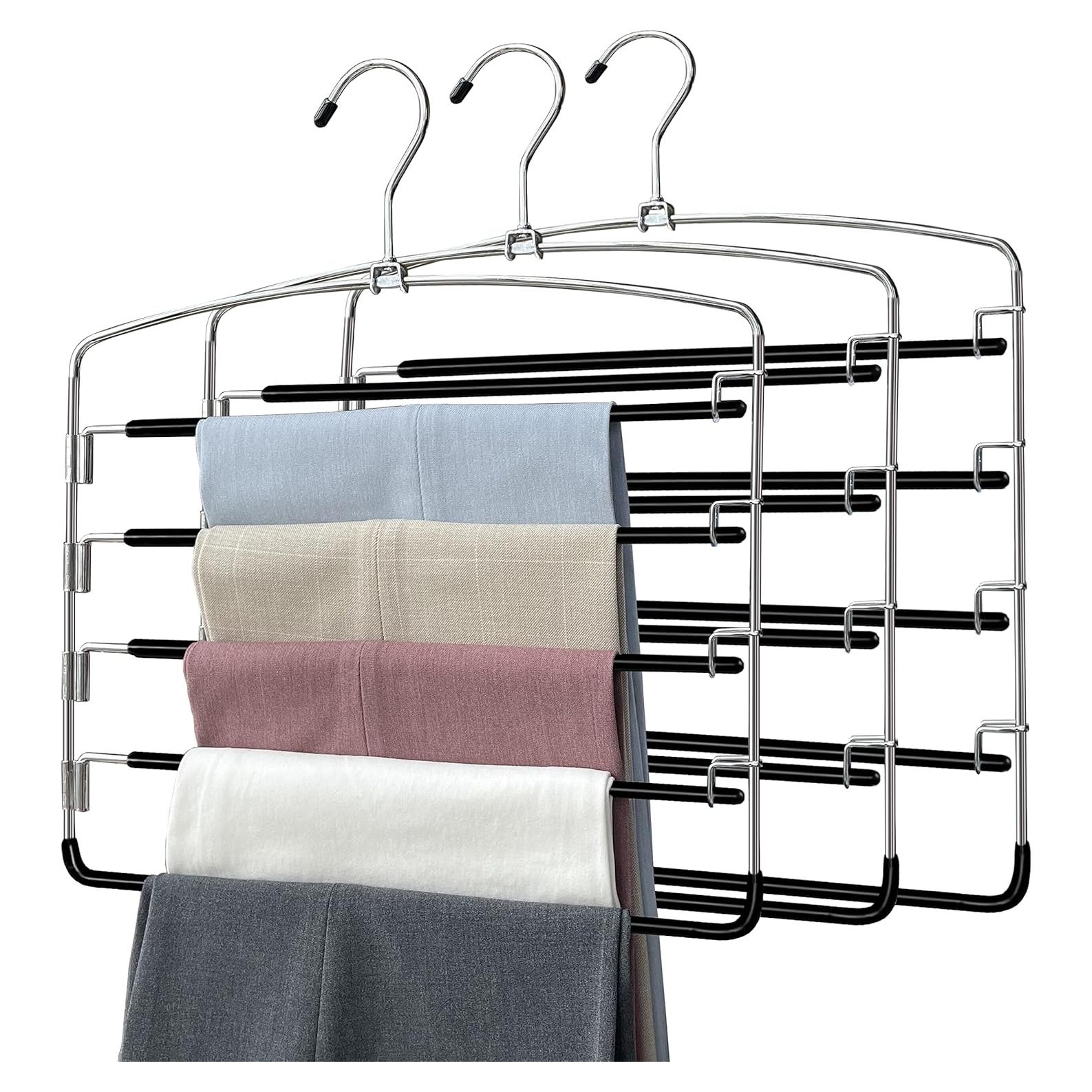 Perchas para Pantalones Feasteery 3 Piezas Antideslizantes